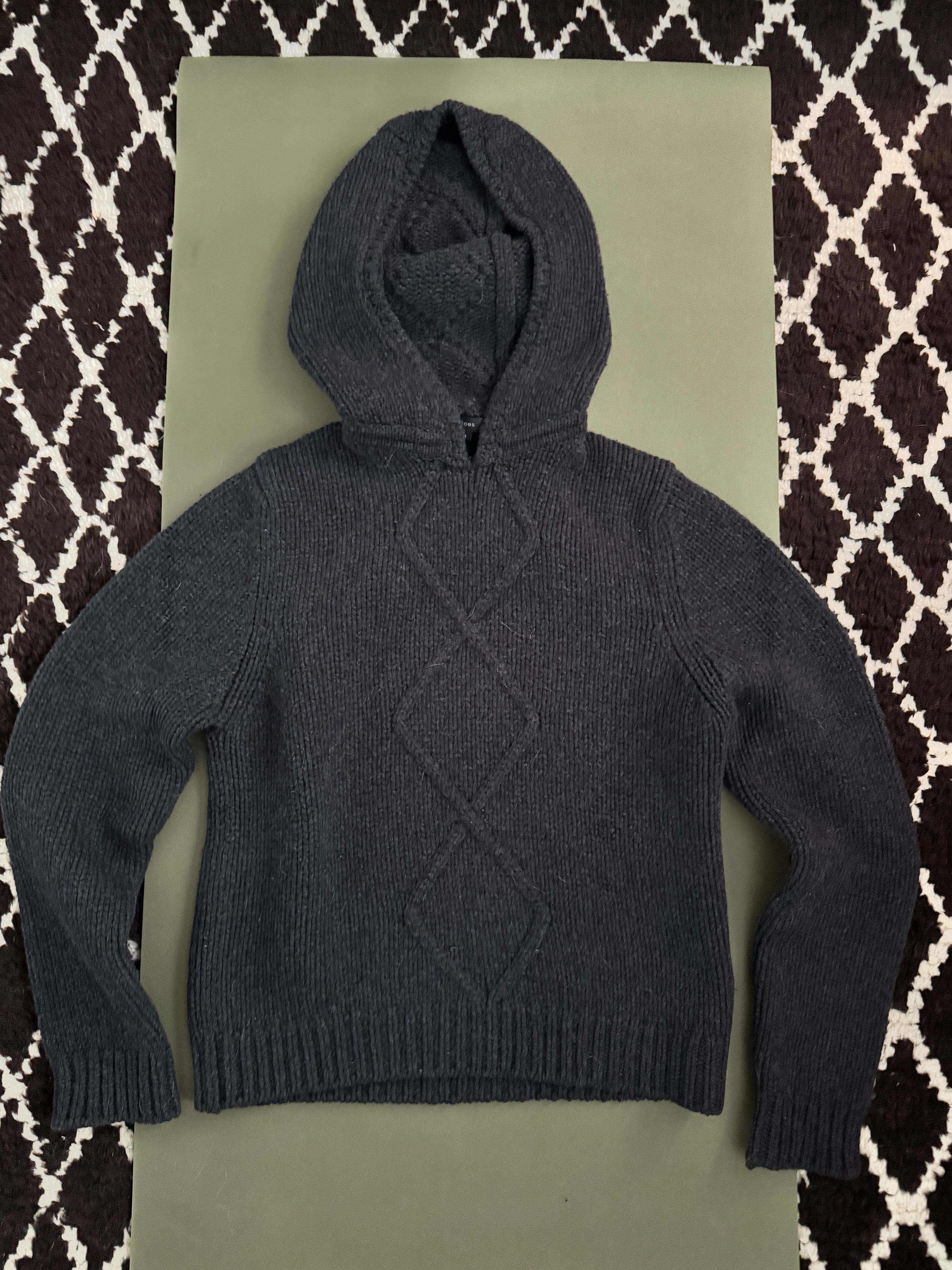 Marc Jacobs Hand-knit 10-ply cashmere/wool hoodie sweater w/cable detail Size US M / EU 48-50 / 2 - 3 Thumbnail