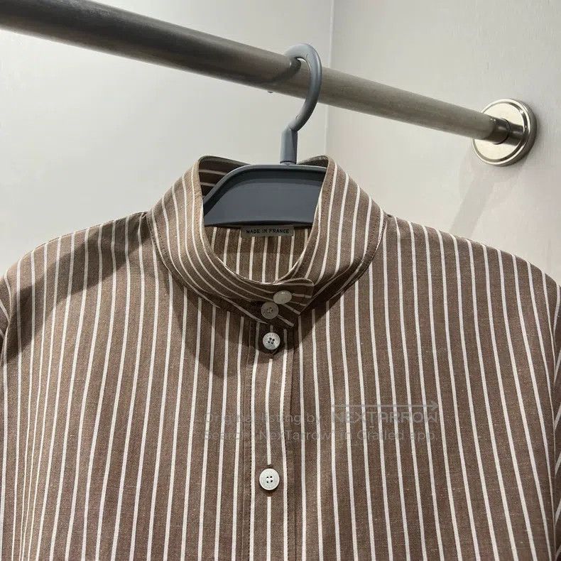 Hermes Hermes Striped buttoned collar long-sleeve shirt Size XS / US 0-2 / IT 36-38 - 5 Thumbnail