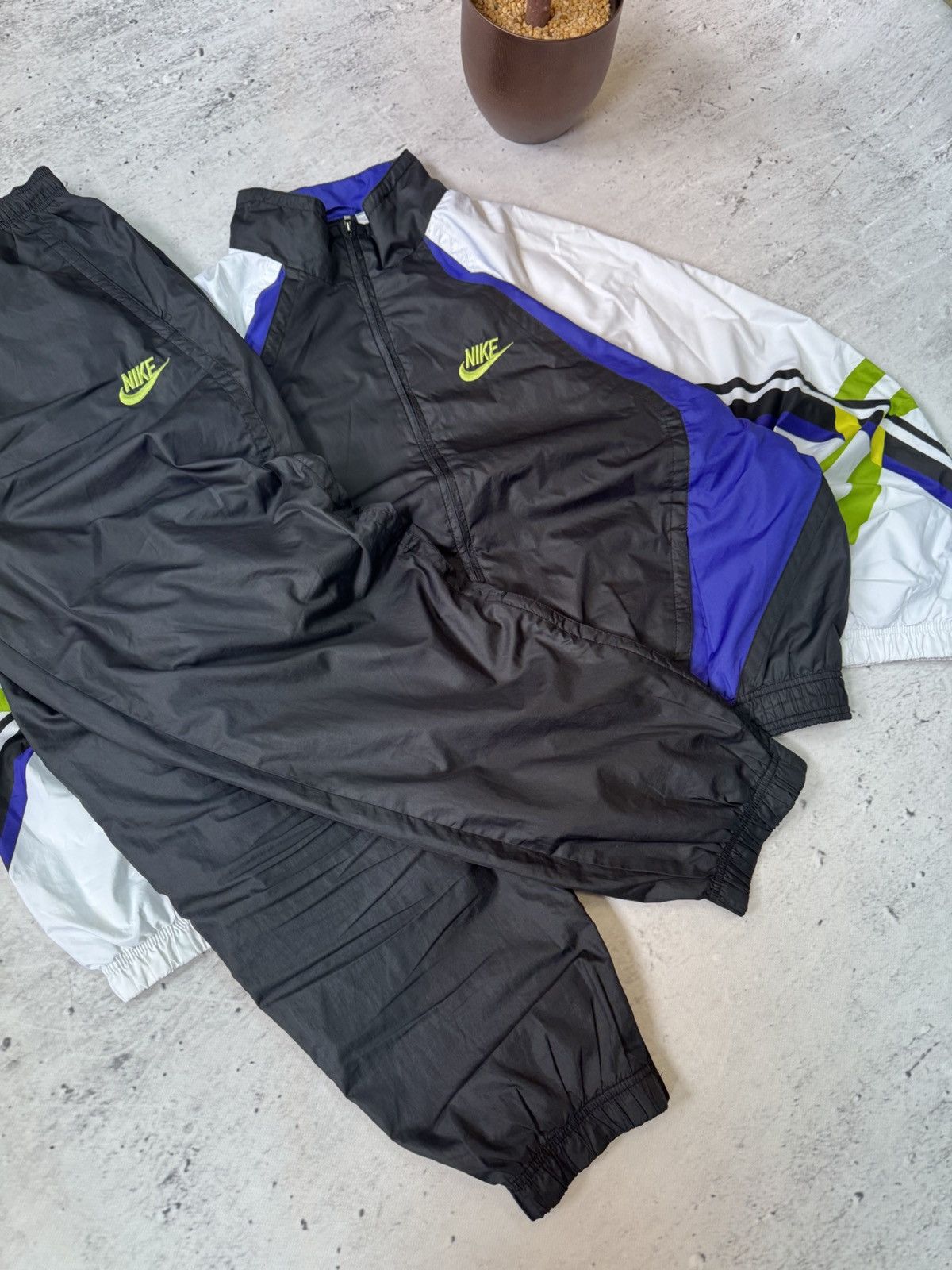Nike × Vintage NIKE VINTAGE NYLON BASIC LOGO OVERSIZE BAGGY TRACK SUIT FIT Size US XL / EU 56 / 4 - 2 Thumbnail