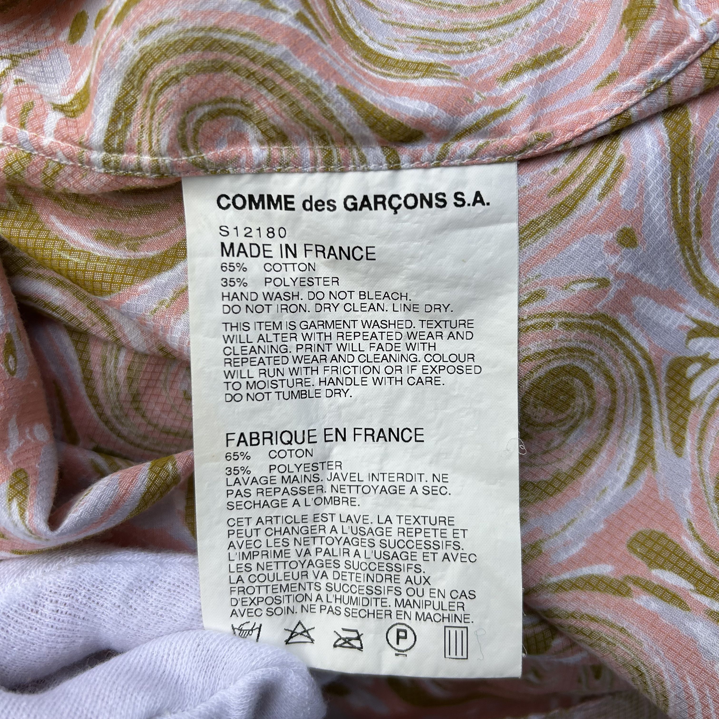 Comme des Garcons SHIRT CDG Shirt Patterned Pink Shirt Button Up with Matching Tie Size US S / EU 44-46 / 1 - 10 Thumbnail