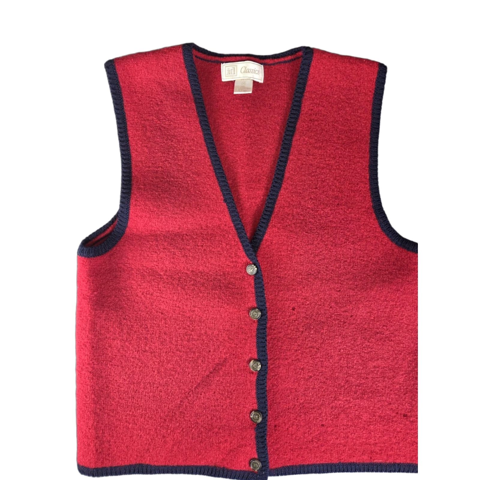 Vintage VINTAGE ID Classics 100% Wool Red Vest, Medium, Women, Vest, Red, 100% Wool, Vintage, Medium Size M / US 6-8 / IT 42-44 - 1 Thumbnail