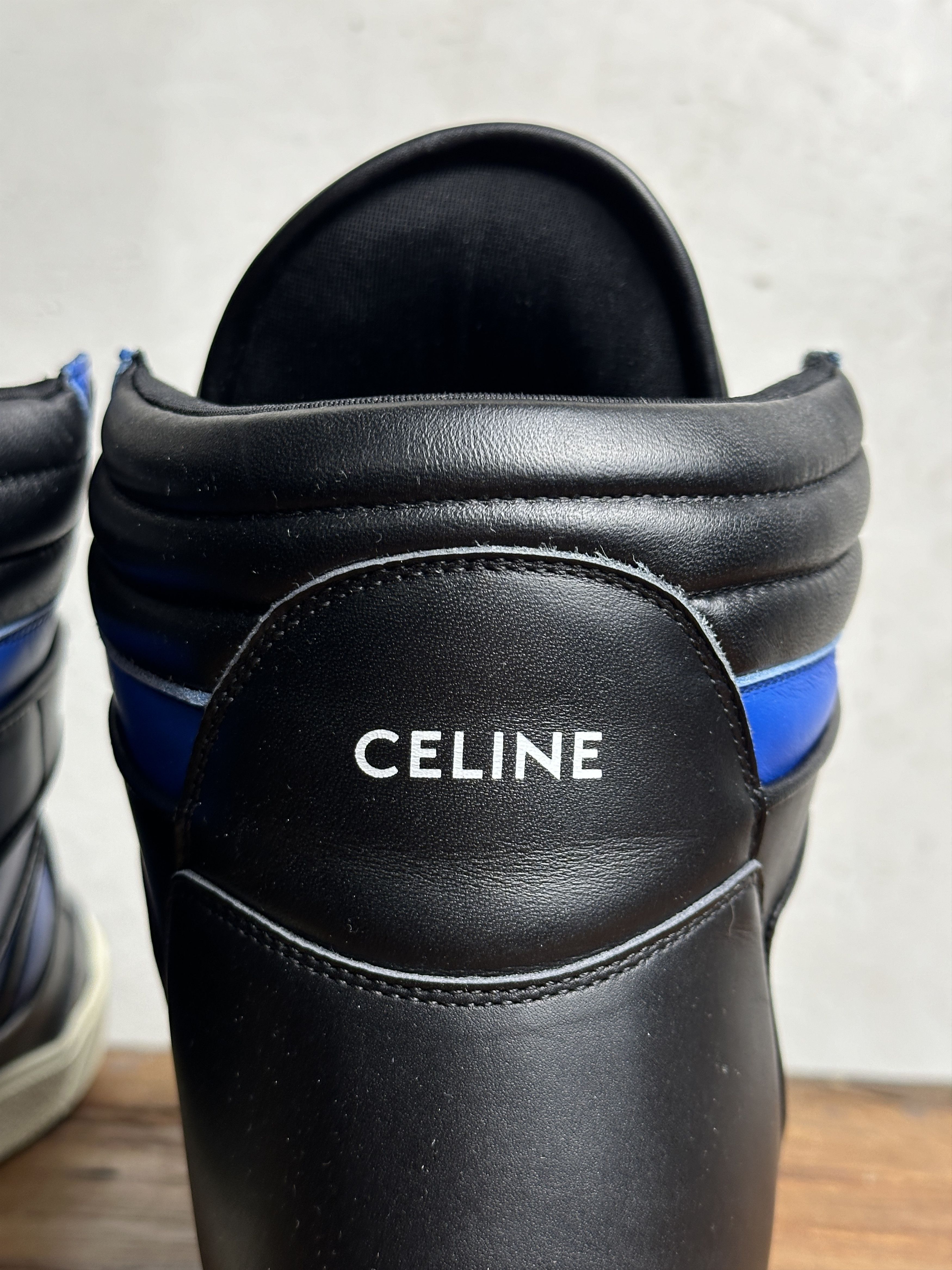 Celine Celine Celine Break Logo Leather Sneakers in Black Blue Size US 9 / EU 42 - 12 Thumbnail