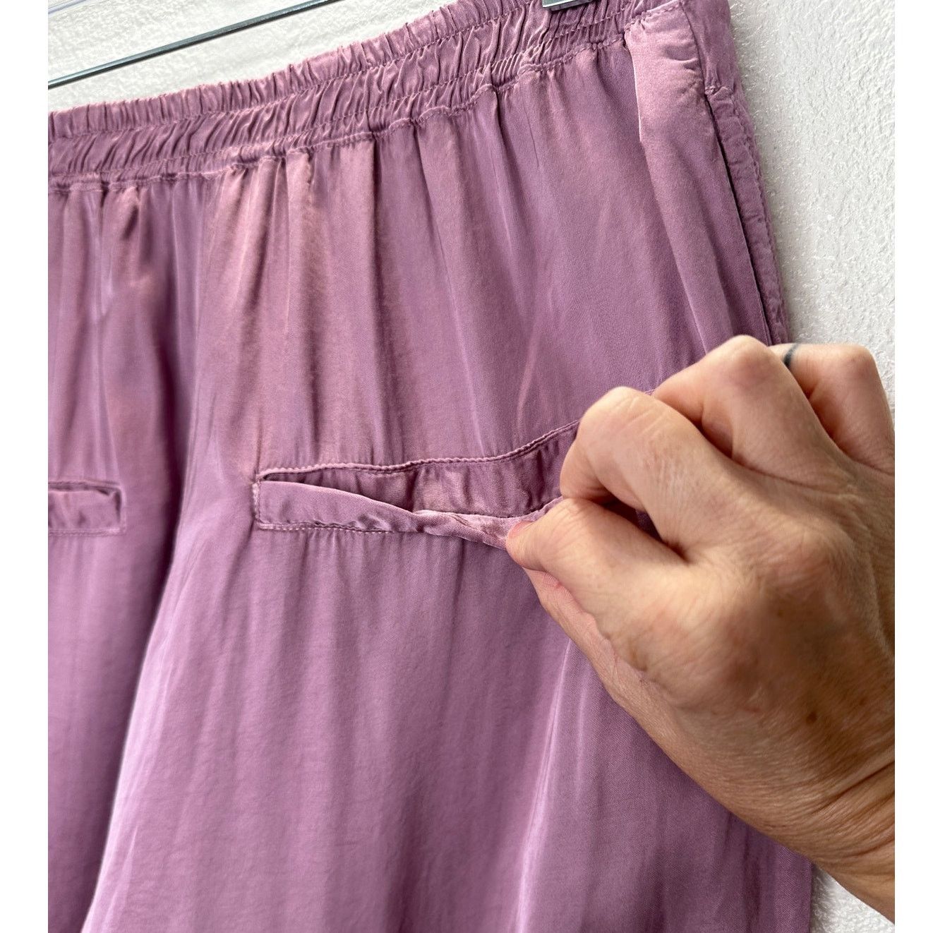 Other Light Purple Shimmer Pocketed Elastic Jogger Pants Small Size 27" / US 4 / IT 40 - 6 Thumbnail