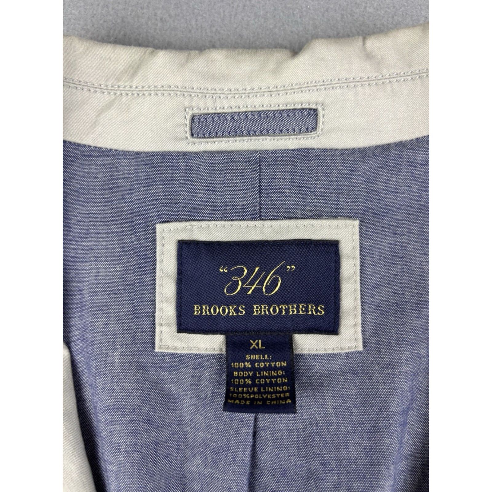 Brooks Brothers Brooks Brothers Blazer Jacket Mens Size Extra Large Cotton Lightweight 2 Button Size 46R - 4 Thumbnail