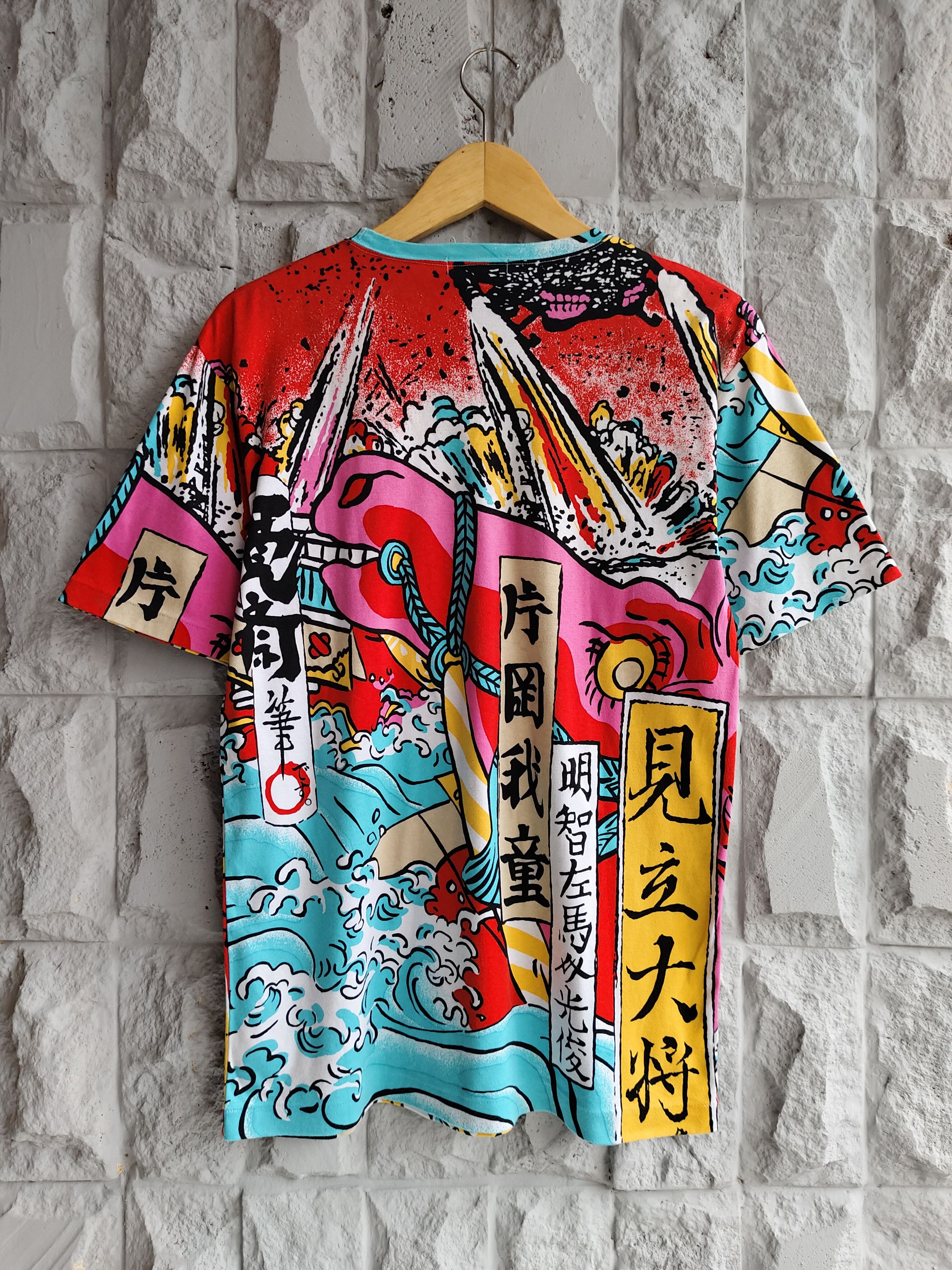 Kansai Yamamoto 80s Kansai O2🔥Archive Samurai Ukiyo-e Comic Graphic Tee Size US M / EU 48-50 / 2 - 5 Thumbnail