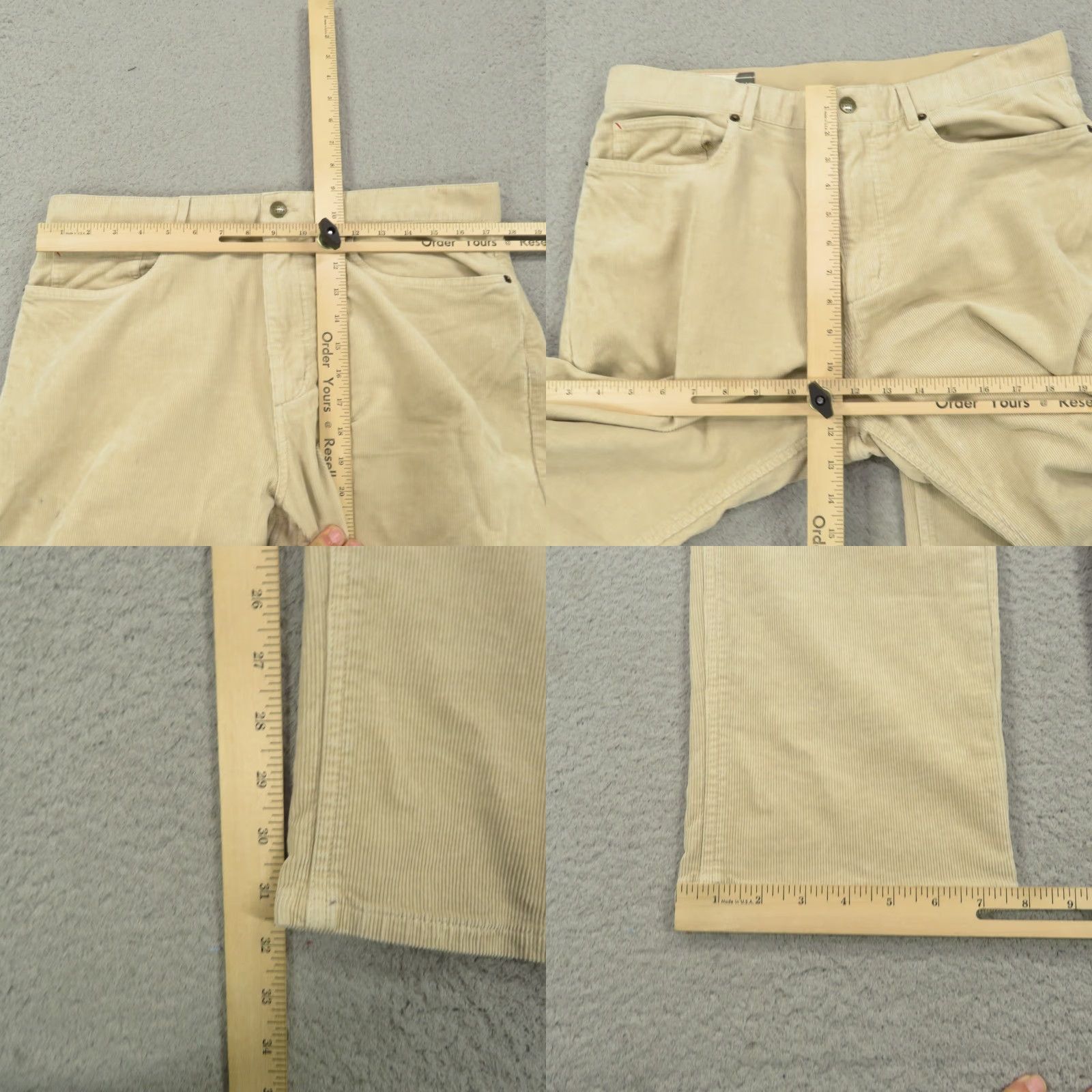 Marine Layer Marine Layer Pants Mens 34x32 Khaki Corduroy Relaxed Fit 5 Pocket Chinos Stretch Size US 34 / EU 50 - 9 Thumbnail