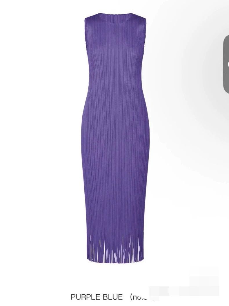 Issey Miyake Issey Miyake size:3 Purple fringed vest dress Size M / US 6-8 / IT 42-44 - 1 Thumbnail