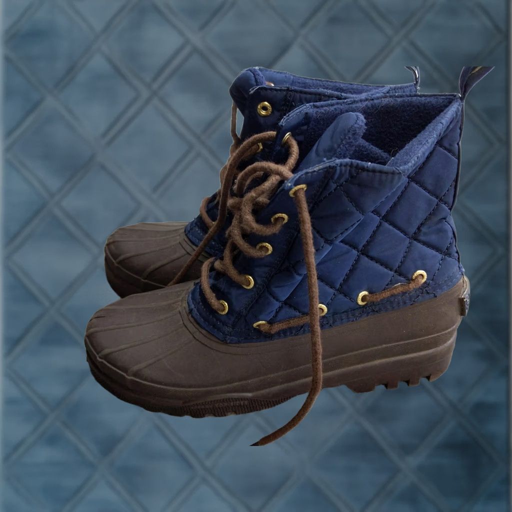 Sperry Sperry Top-Sider Snow Boots Womens Size 7 37.5 Blue Quilted Rubber STS95274 Waterproof Ankle Boot Winter Casual Travel Womens Size US 7 / IT 37 - 1 Thumbnail