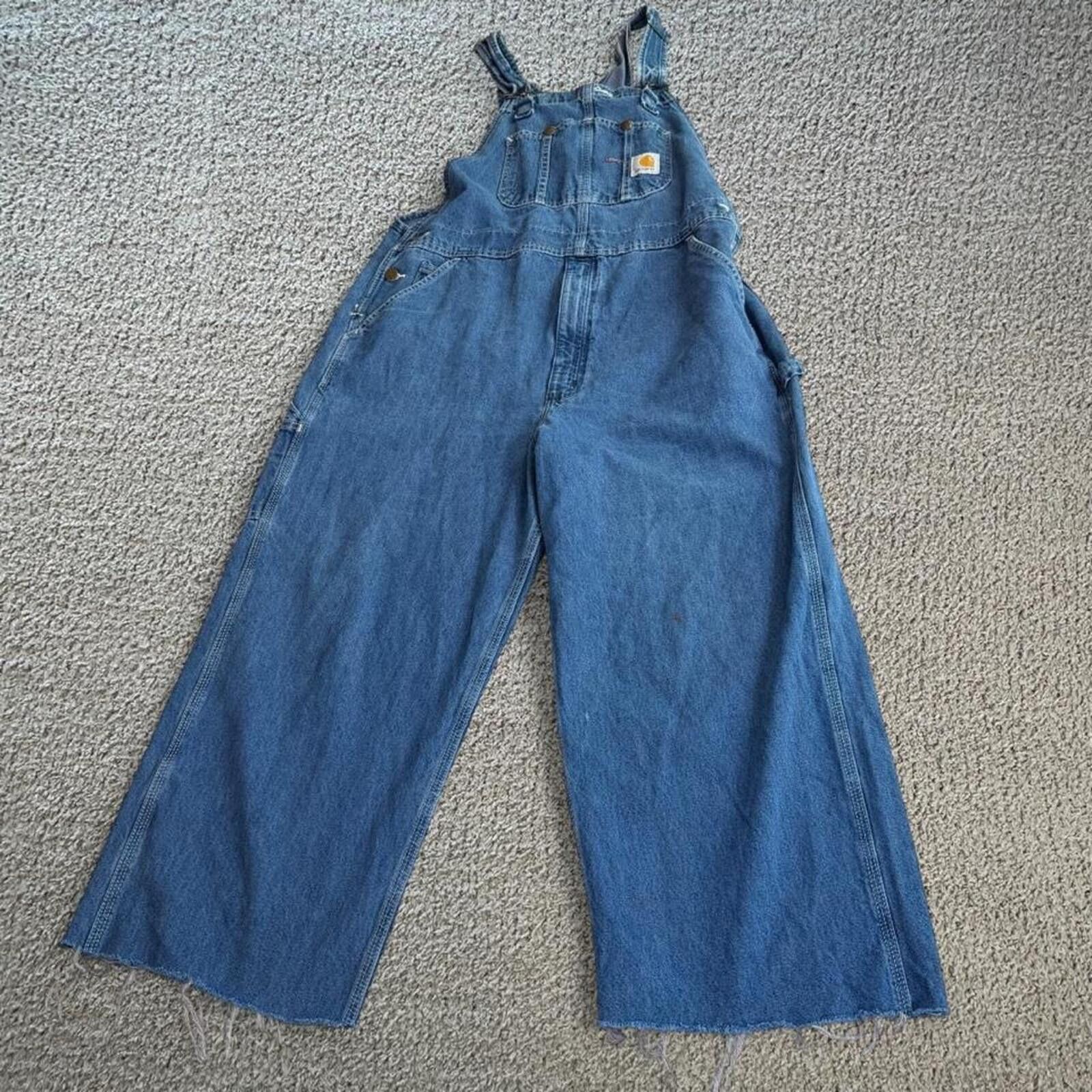 Carhartt Vintage Y2K Carhartt Denim Overalls Wide Leg Carpenter 38x30 Size US 38 / EU 54 - 1 Thumbnail