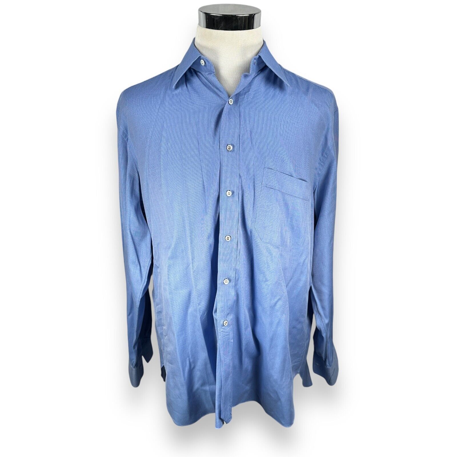 The Unbranded Brand Marol Bologna Dress Shirt Men’s 43 / 17 Blue Long Sleeve Size US XL / EU 56 / 4 - 1 Thumbnail