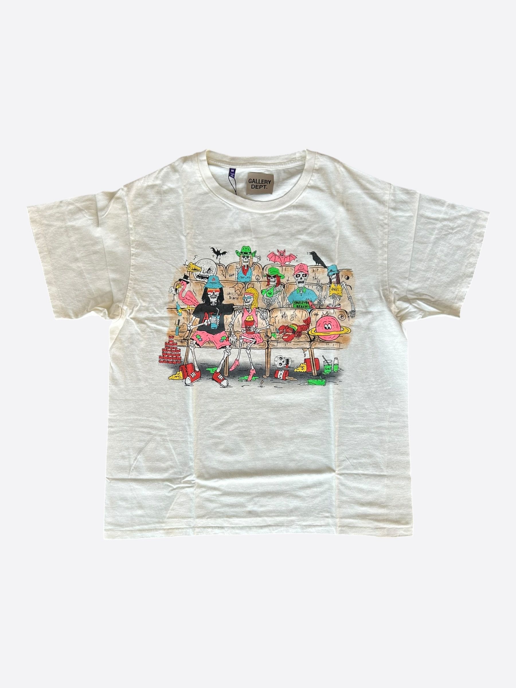 Gallery Dept. Gallery Dept Antique White Skeleton Beach Theater T-Shirt Size US XXL / EU 58 / 5 - 1 Thumbnail