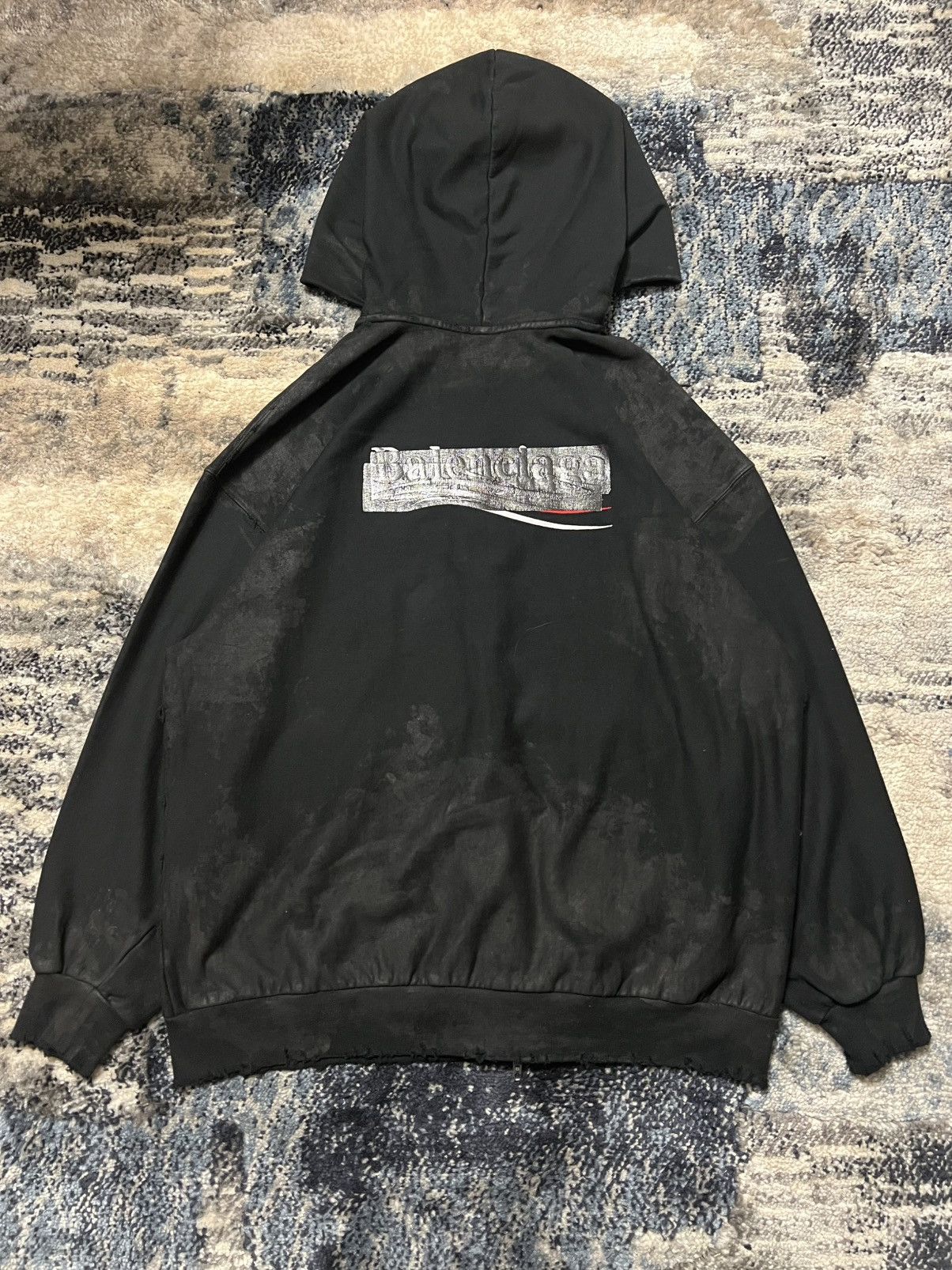 Balenciaga Balenciaga SS23 Mud Gaffer Tape Hoodie BNWT Size US M / EU 48-50 / 2 - 3 Thumbnail