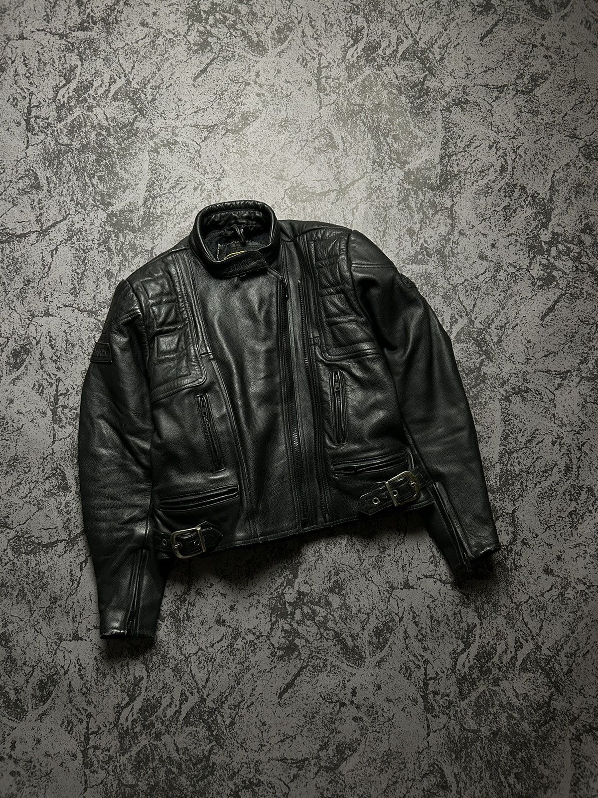 image of Vintage Leather Jacket Belstaff Motorcycle Black, Men's (Size Small)