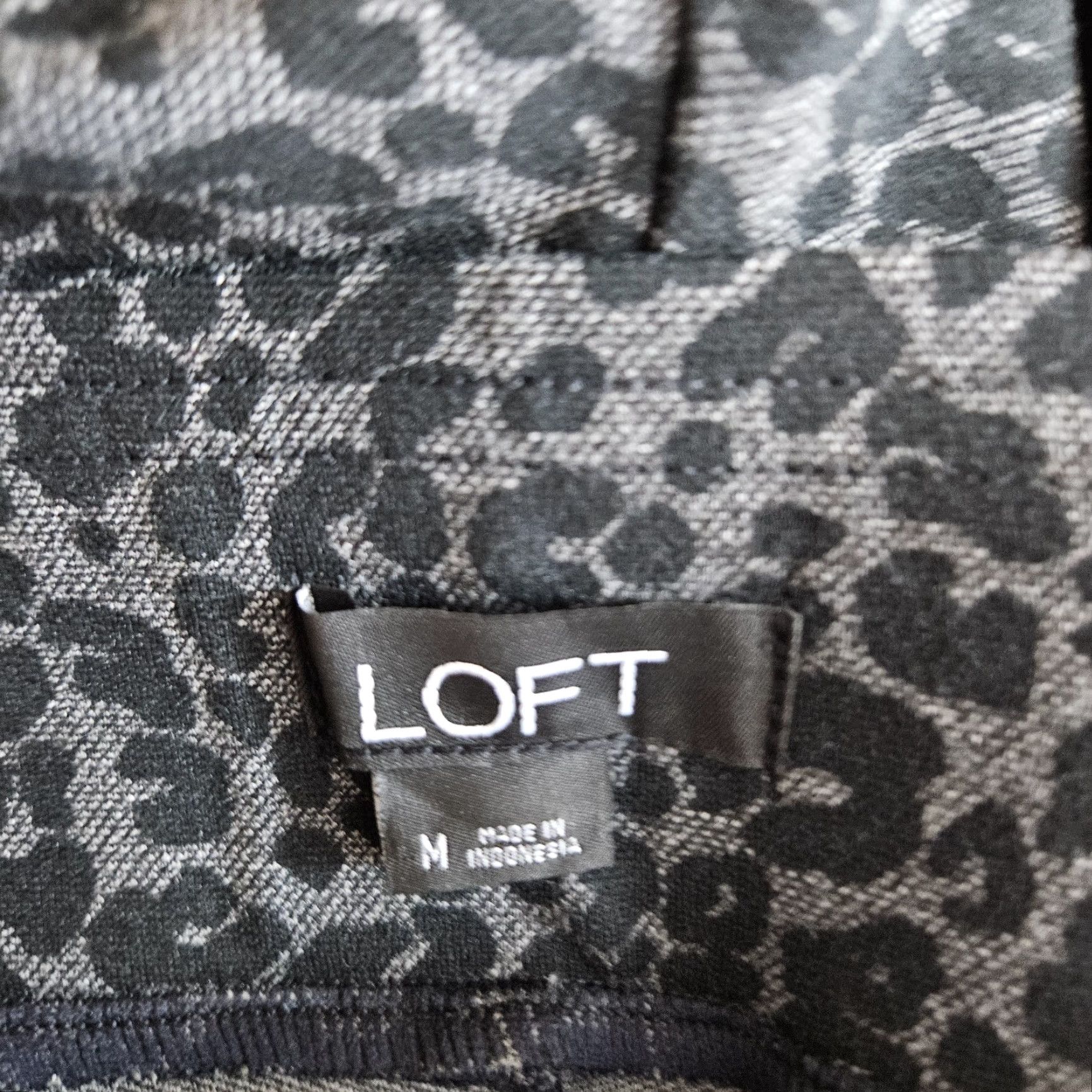 Loft LOFT Ann Taylor Womens Ponte Knit Ankle Pants Sz M Black Gray Animal Print 27in Inseam Size 32" / US 10 / IT 46 - 7 Thumbnail