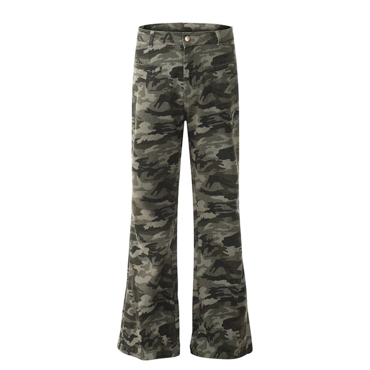 Japanese Brand × Vintage Vintage Destruction Camouflage Micro Flare Work Trousers Size US 30 / EU 46 - 4 Thumbnail