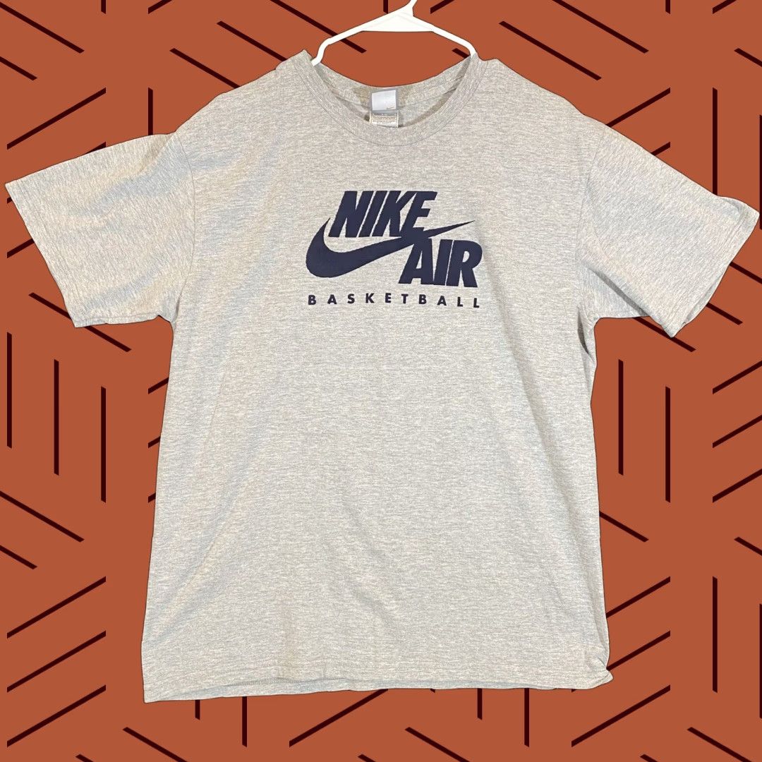 Nike Nike T-Shirt Men Large Basketball Script Gray Cotton All Seasons 2000s Size US L / EU 52-54 / 3 - 1 Thumbnail