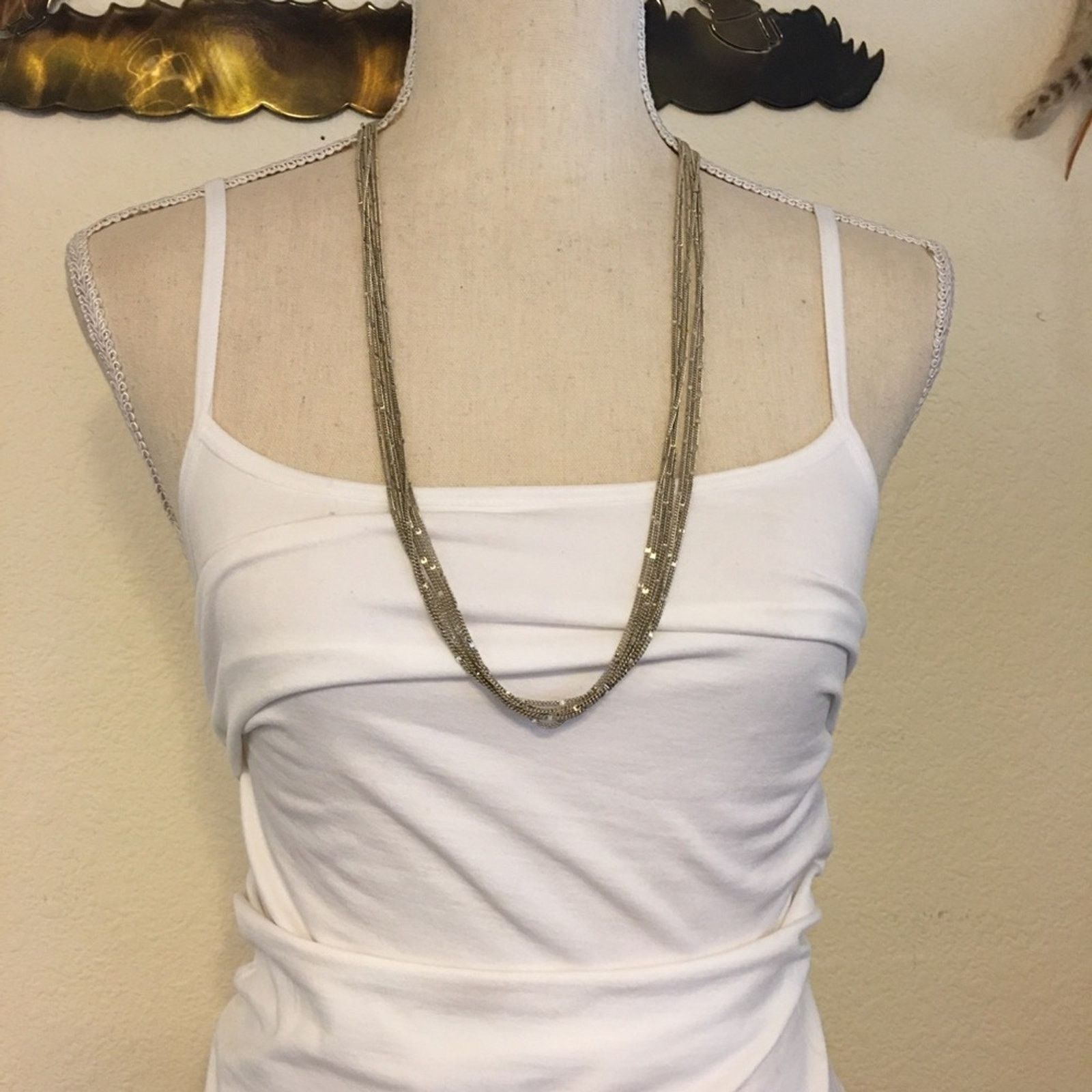 Jewelry Multi strand silver sparkle chain necklace Size ONE SIZE - 2 Thumbnail