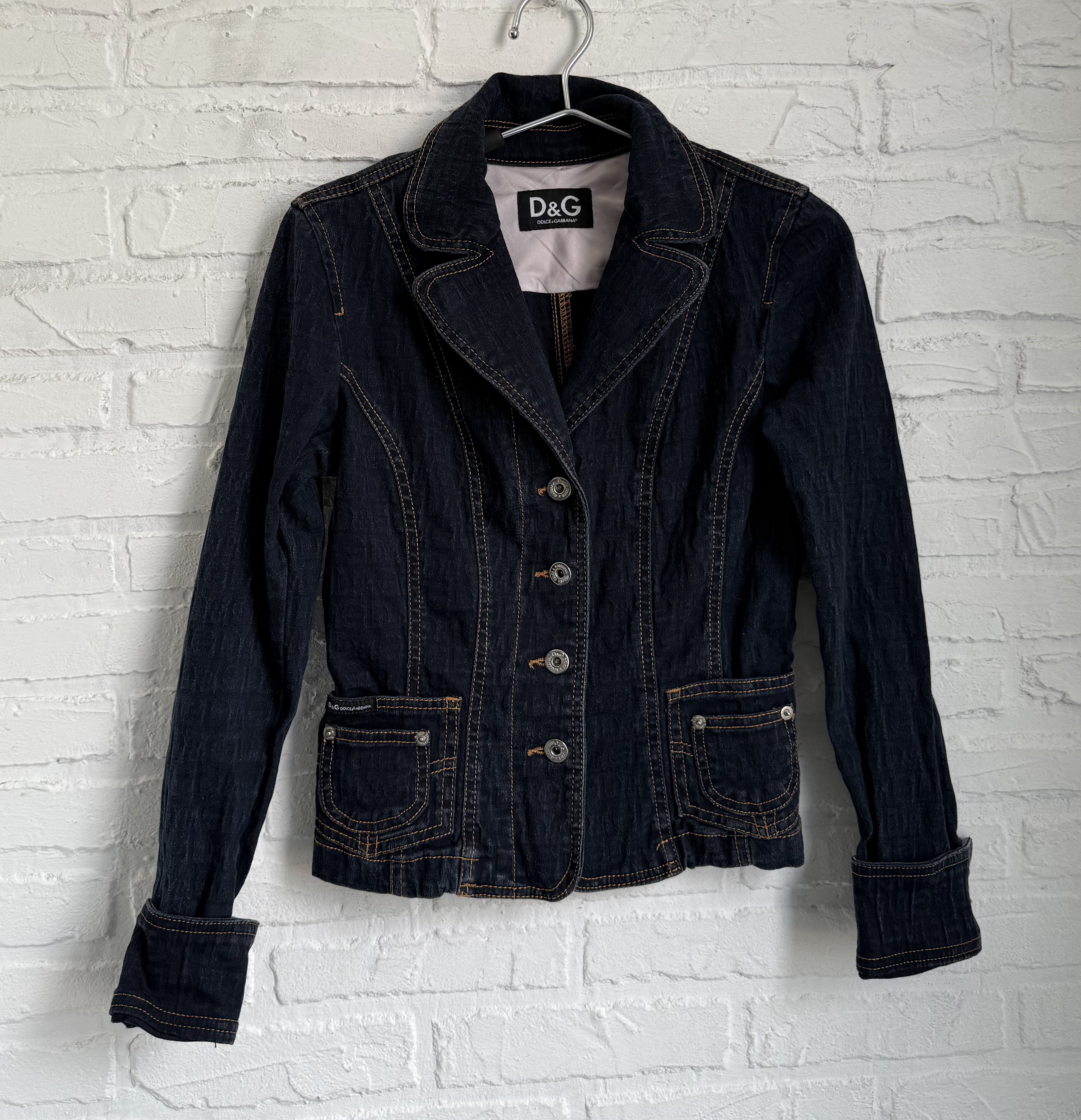 Dolce & Gabbana Vintage D&G Dolce & Gabbana Monogram Denim Jacket Y2K Size S / US 4 / IT 40 - 9 Thumbnail