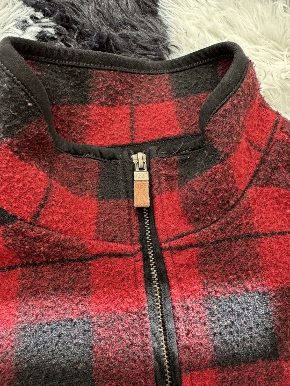 Vintage Vintage Red Black Flannel 1/4 Zip Checkered Sweater Size US M / EU 48-50 / 2 - 3 Thumbnail