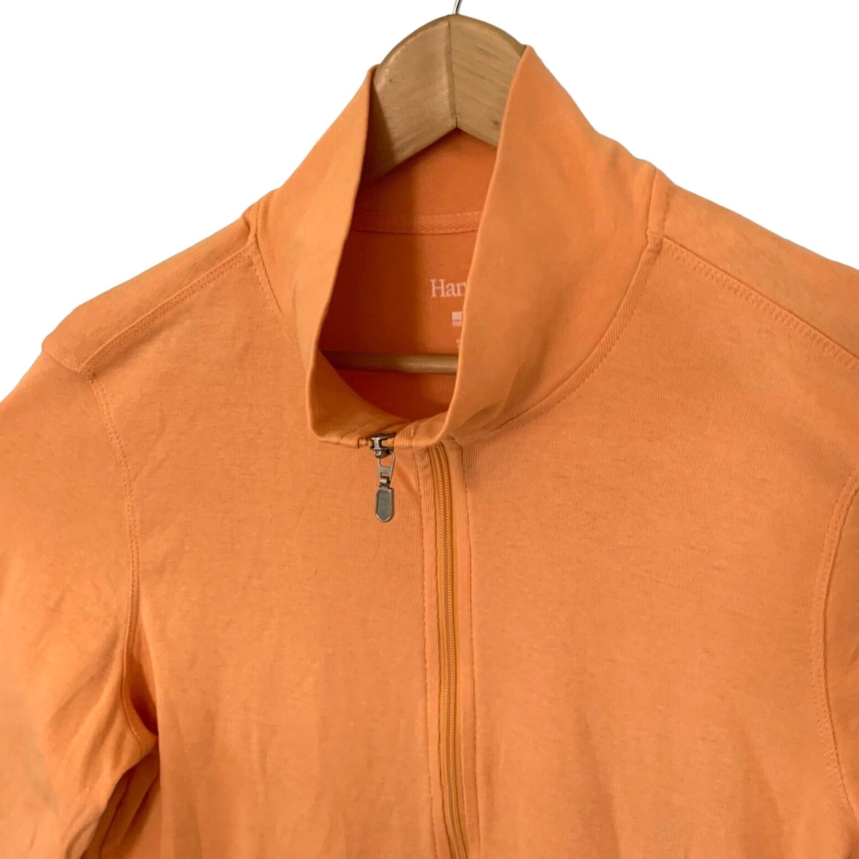 Hanes Hanes Jacket Womens Long-Sleeve Full Zip Jersey Track Orange Size L 12-14 NEW Size L / US 10 / IT 46 - 3 Thumbnail