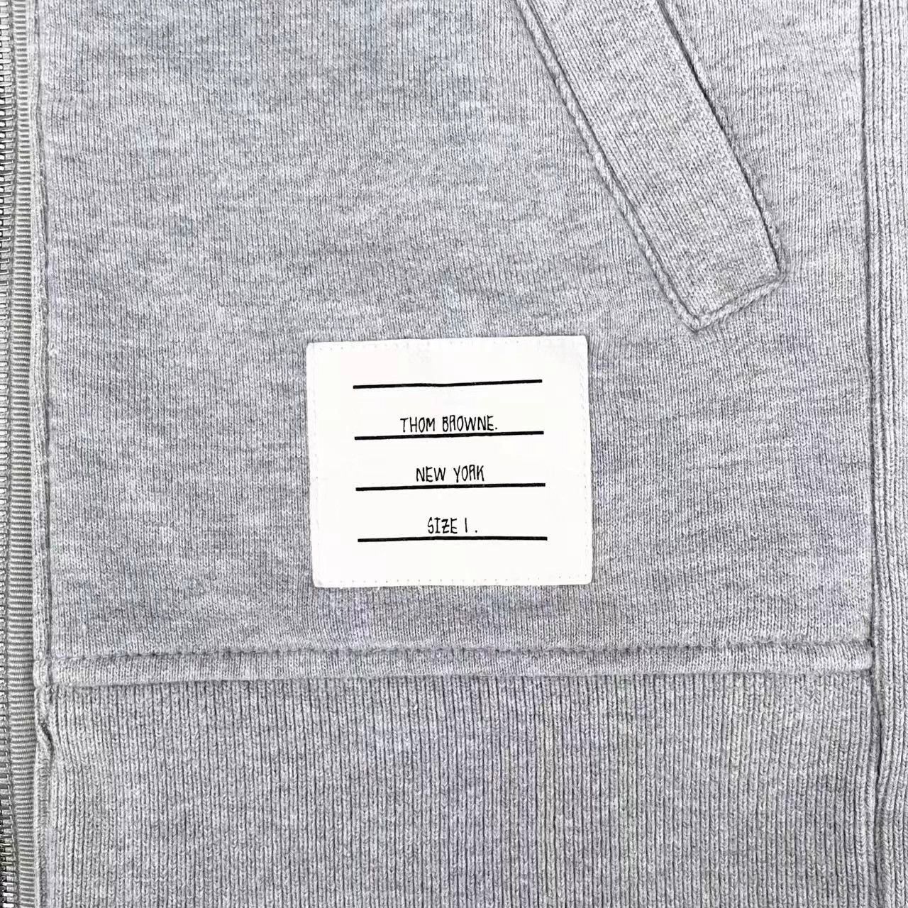 Thom Browne Thom Browne light gray 4-bar zip hoodie 1 Size US S / EU 44-46 / 1 - 4 Thumbnail