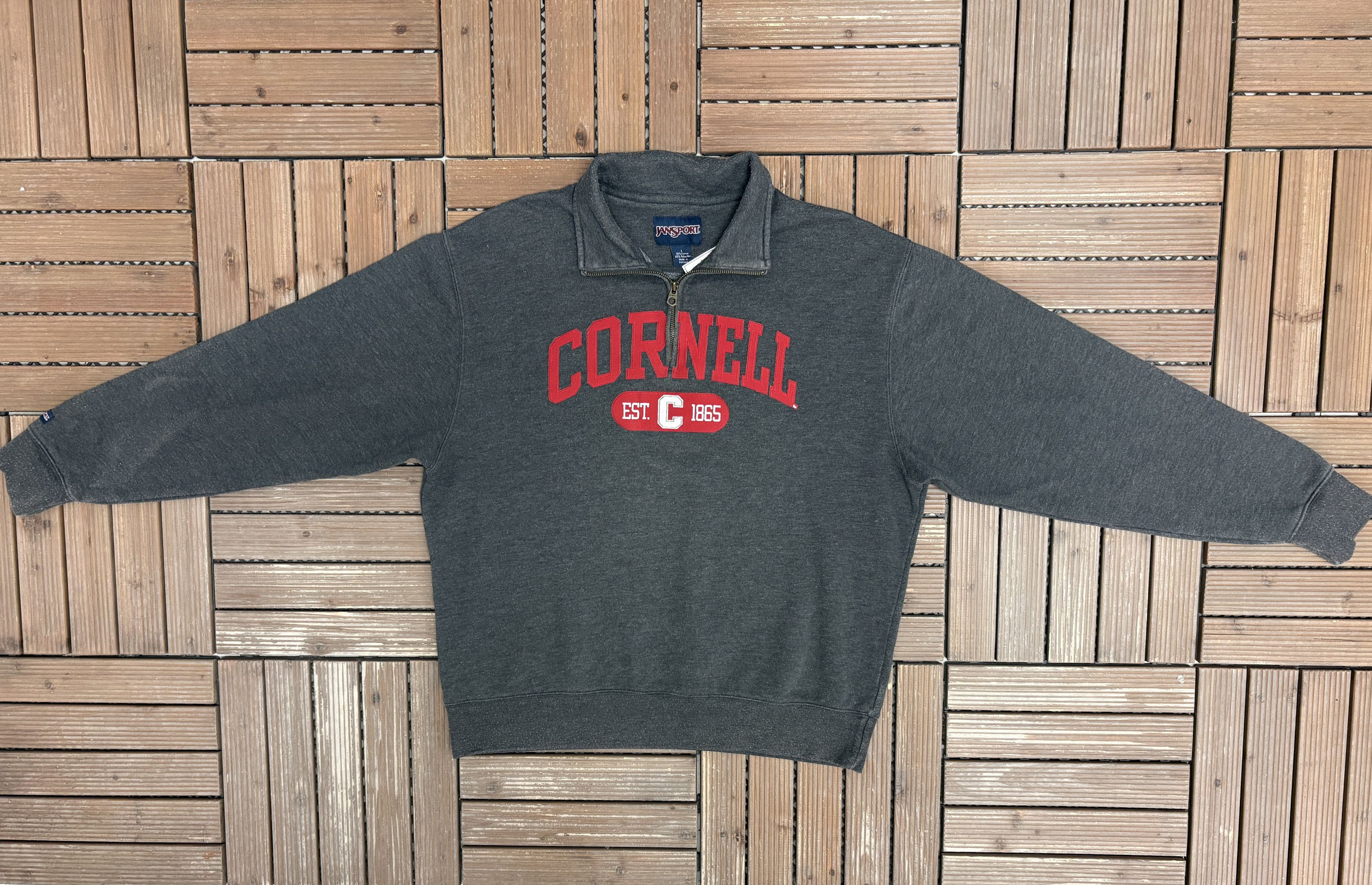 Vintage Cornell Big Red Est. 1865 Vintage Grey Quarter Zip Sweater Size US L / EU 52-54 / 3 - 4 Thumbnail