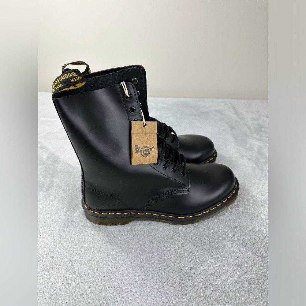 Dr. Martens Dr Martens NWT 1490 Smooth Black Leather Mid Calf Boots 10 Size US 11 / EU 44 - 9 Thumbnail