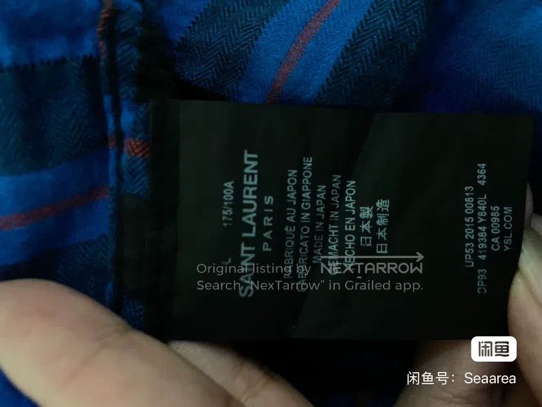 Saint Laurent Paris Saint Laurent Paris Klein Blue Fringe Pleated Shirt Size US L / EU 52-54 / 3 - 5 Thumbnail