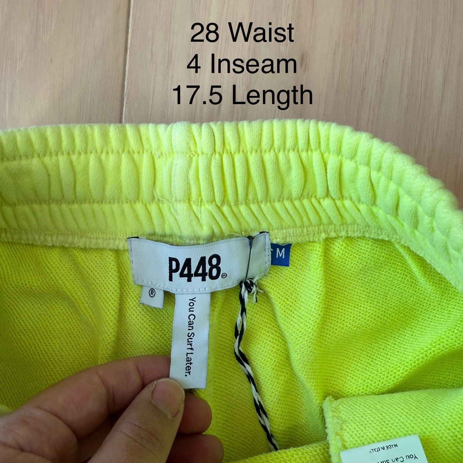 P448 P448 Shorts Medium Neon Green Fleece Summer Streetwear Size US 28 / EU 44 - 5 Thumbnail