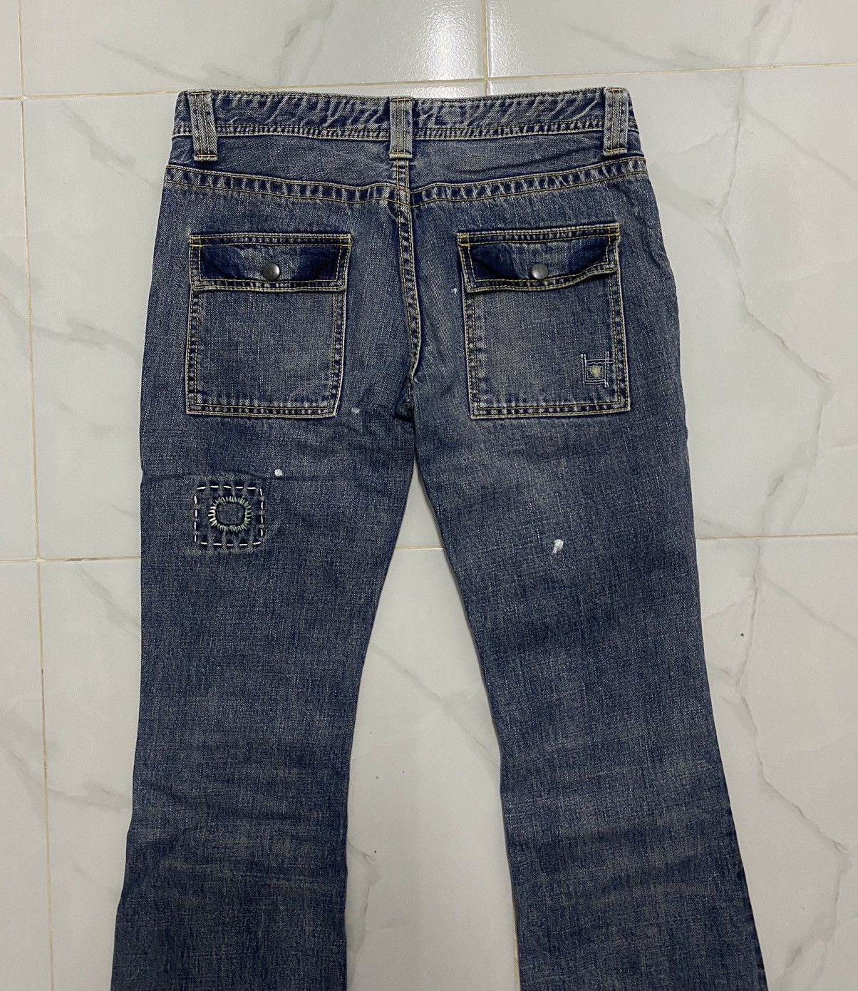 Hysteric Glamour Back Number Sashiko Patchwork Bush Flare Jeans Size US 30 / EU 46 - 5 Thumbnail