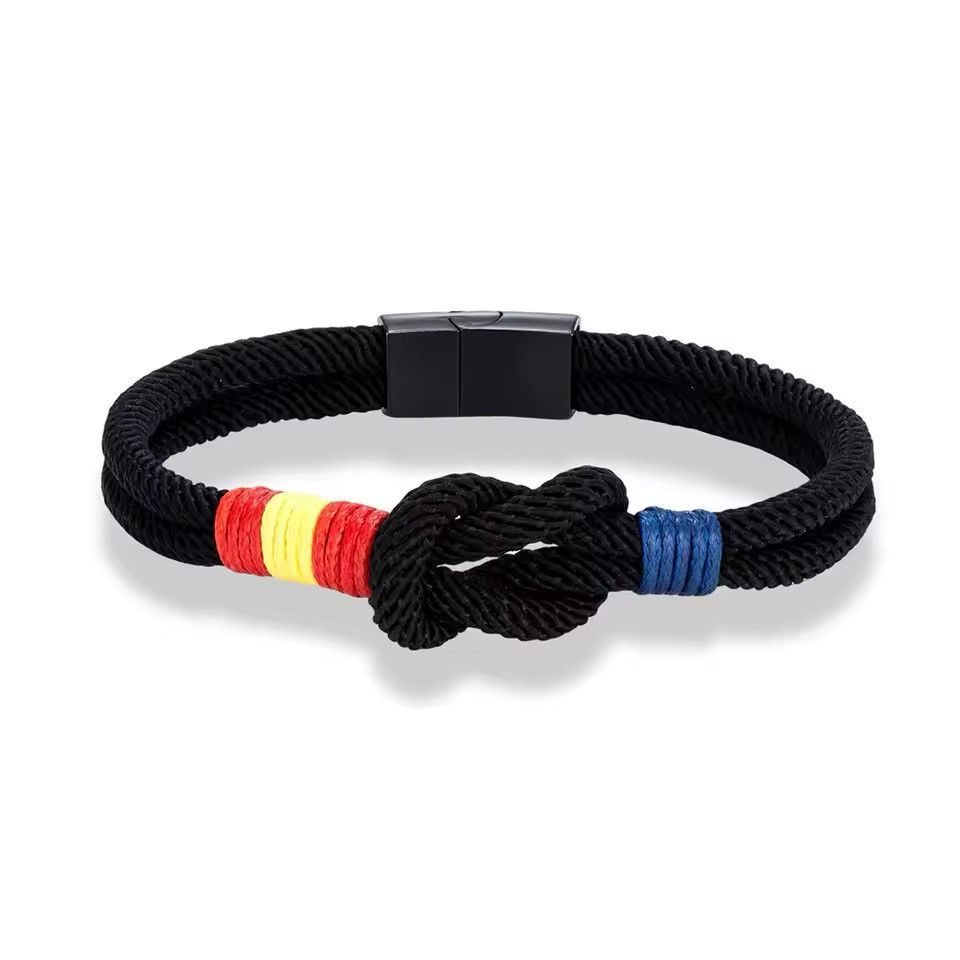 Vintage 23cm Spain Flag Double Strand Nautical Rope Bracelet Size ONE SIZE - 2 Thumbnail