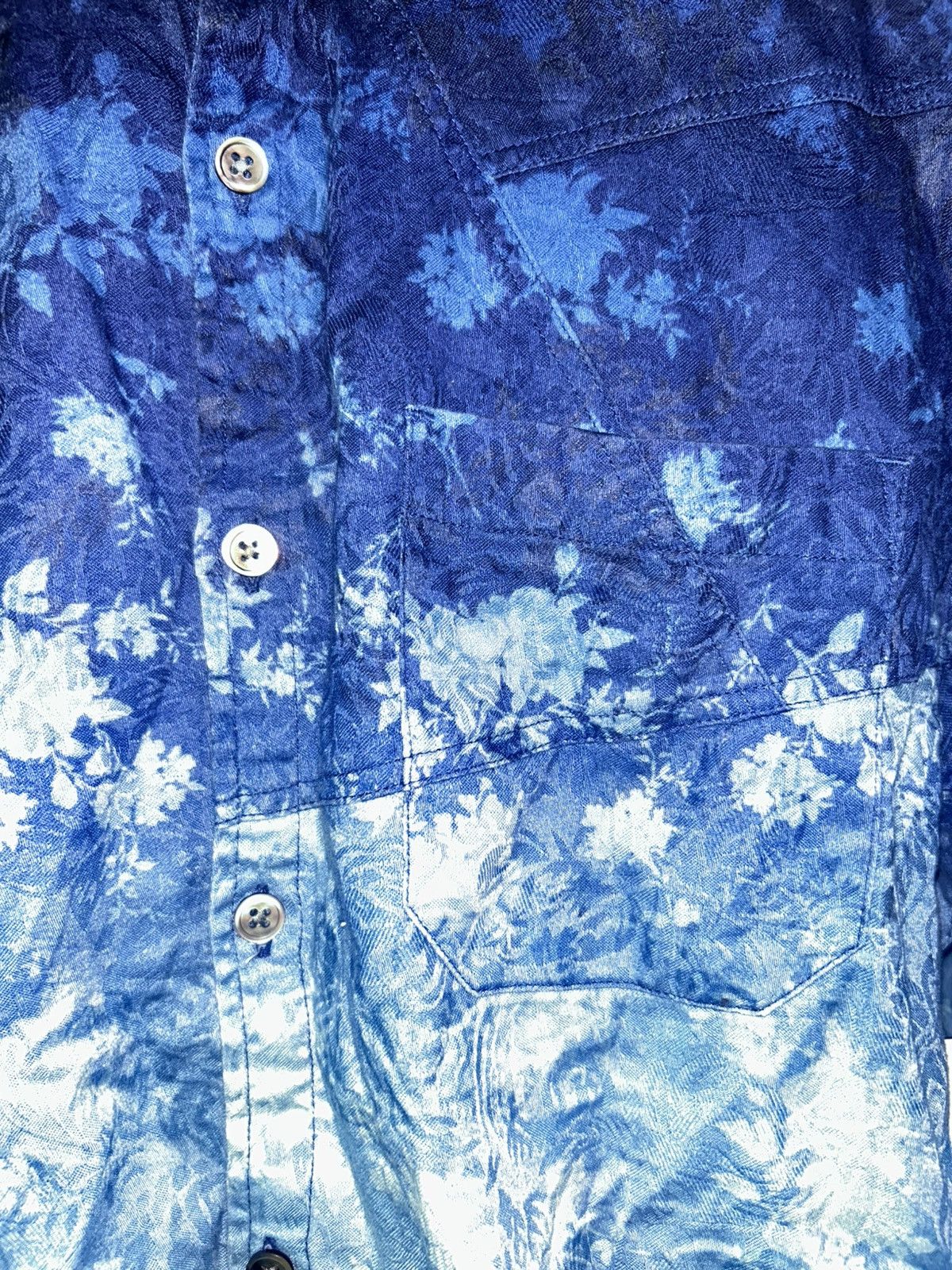 Tornado Mart Floral Cotton Two Tone Print Button Up Longsleeve Shirt Size M / US 6-8 / IT 42-44 - 12 Thumbnail