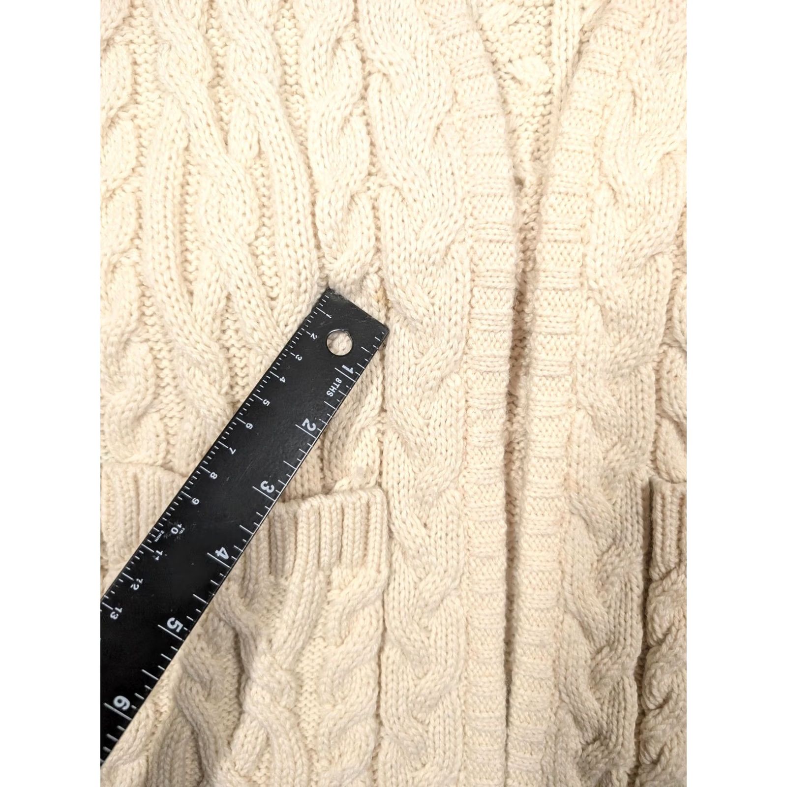 Vintage Blarney Aran Originals Sweater Cardigan Womens M White Wool Belted Cable Knit Size M / US 6-8 / IT 42-44 - 5 Thumbnail