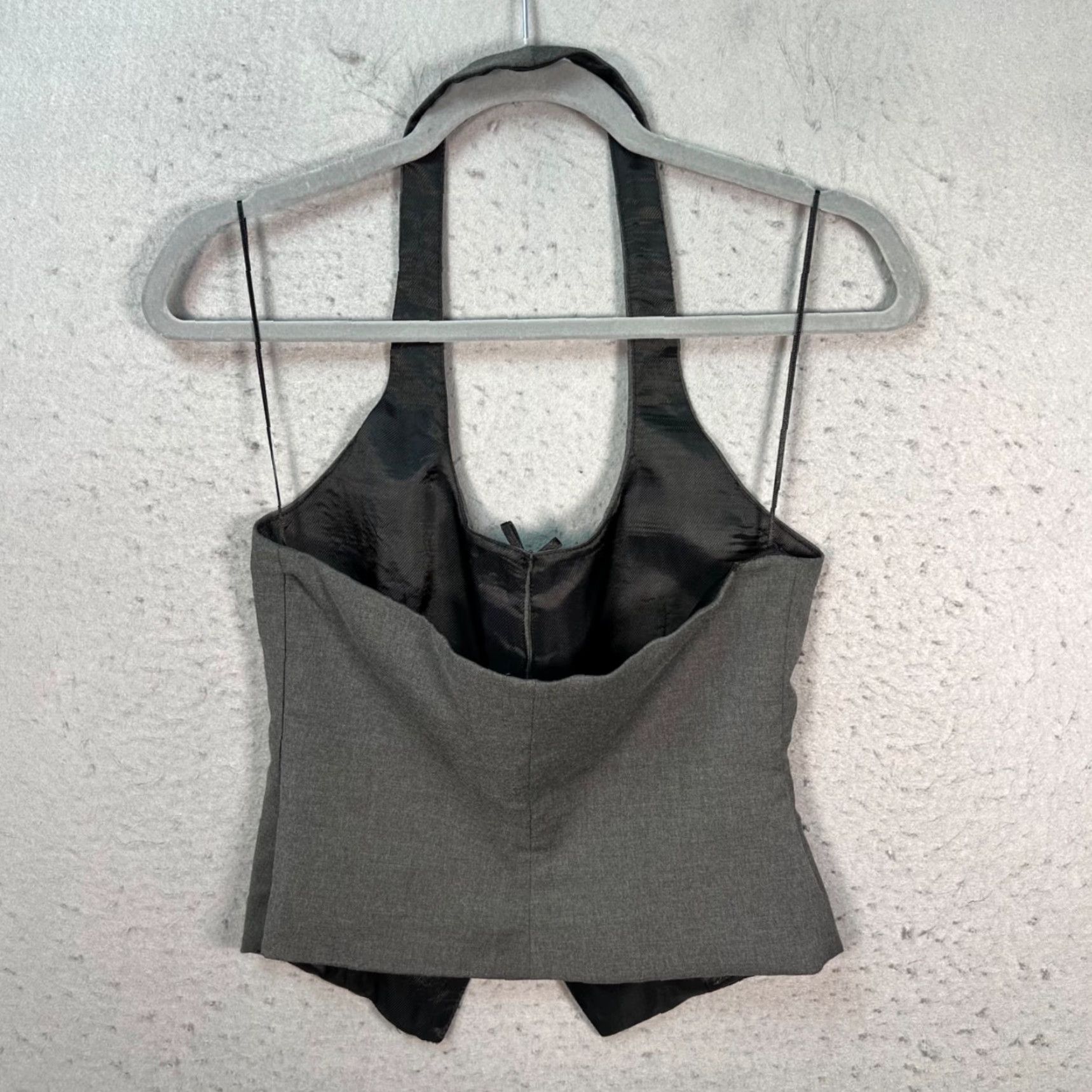 Zara Zara Womens Gray Halter Vest With Bow Closures Tank Sleeveless M Size M / US 6-8 / IT 42-44 - 2 Thumbnail