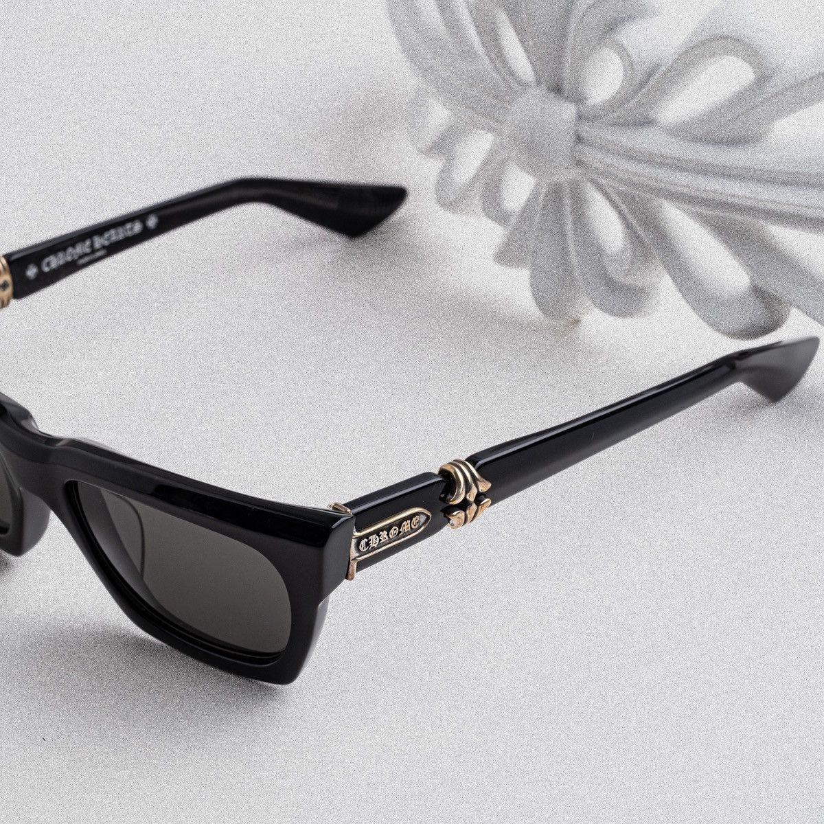 Chrome Hearts CHROME HEARTS CLITERALLY BLACK/SHINY SILVER SUNGLASSES Size ONE SIZE - 3 Thumbnail