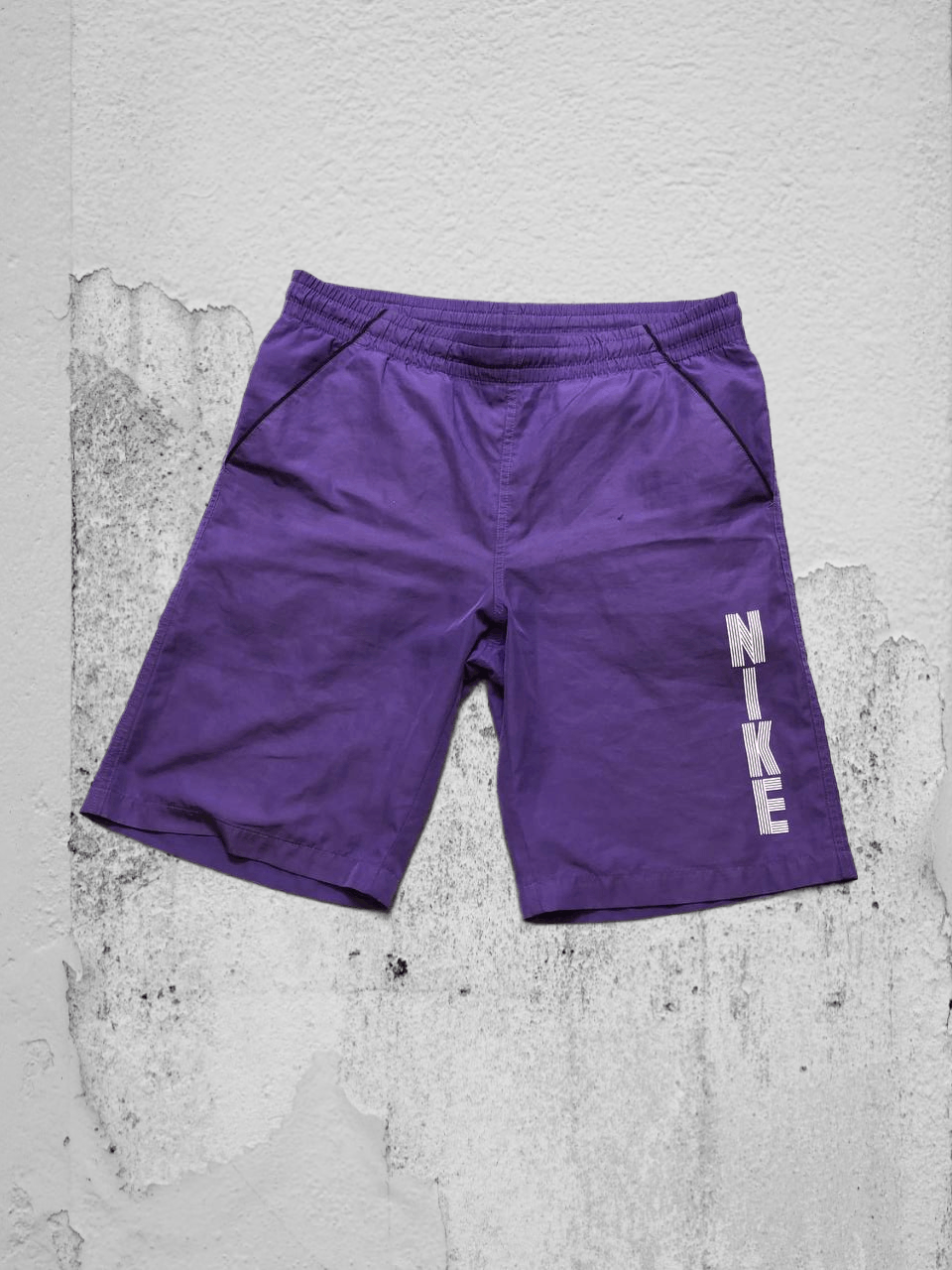 Nike Vintage purple shorts big logo Nike Y2K streetwear Size US 30 / EU 46 - 1 Thumbnail