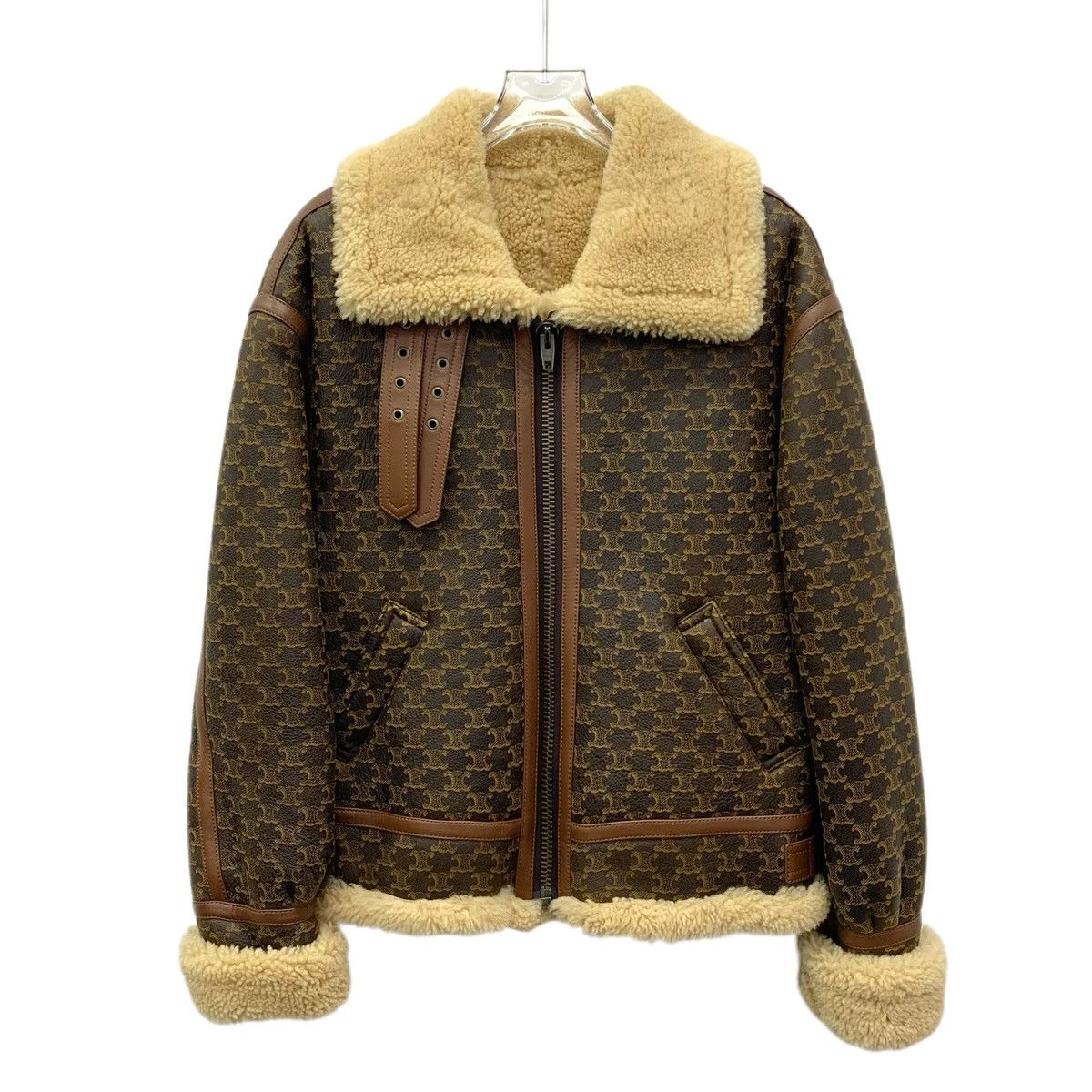 Celine Celine Lambskin Collared Zip-up Bomber Jacket K26WX Size S / US 4 / IT 40 - 1 Thumbnail