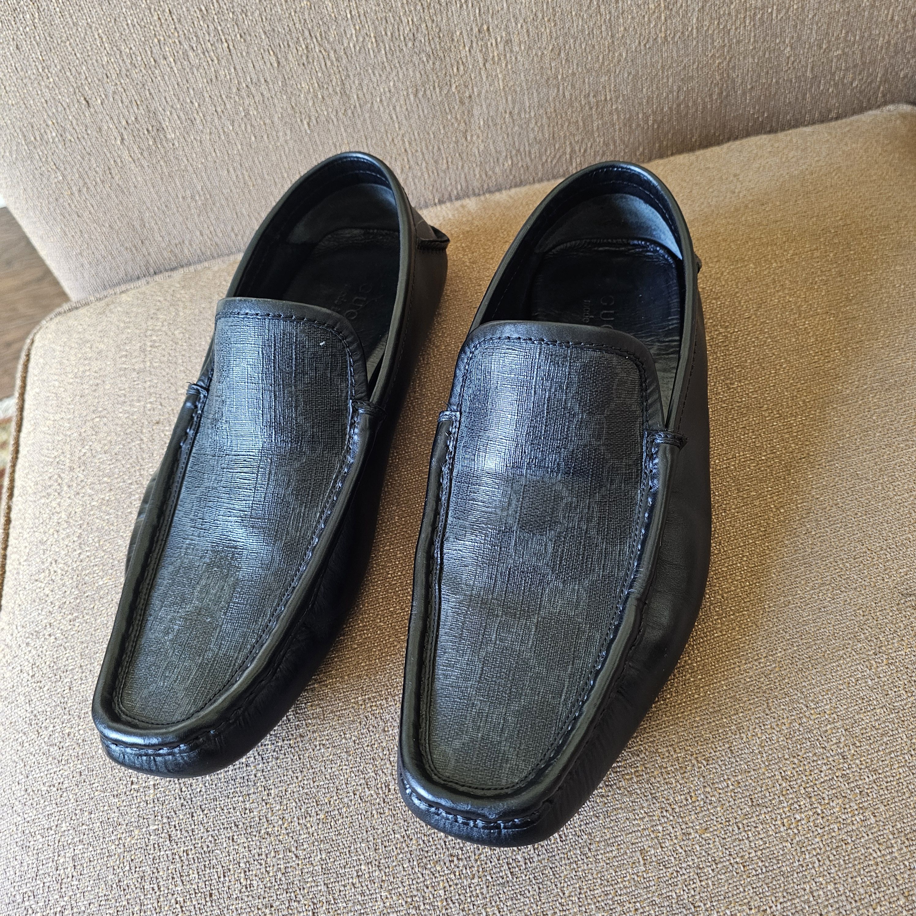 Gucci Gucci Men's Monogram Black Loafers Guccu Size 8.5 US 9 Size US 9 / EU 42 - 1 Thumbnail