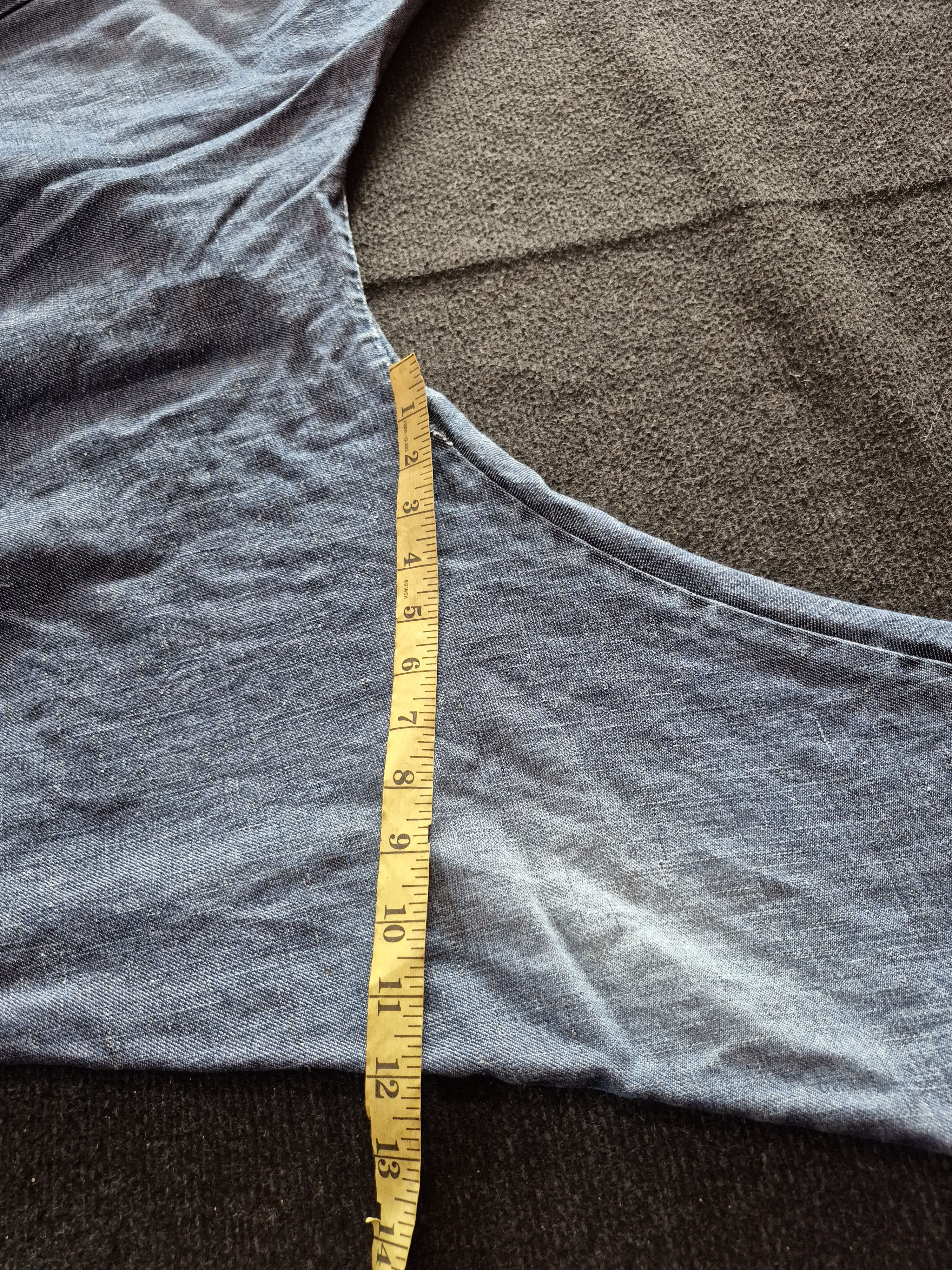 Japanese Brand 🔥 Japanese Brand Designer Long Crotch Denim Linen Pants Size US 28 / EU 44 - 14 Thumbnail