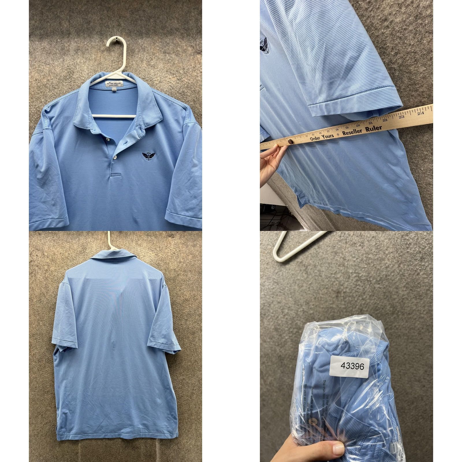Peter Millar Peter Millar Summer Comfort Polo Shirt Mens Large Blue Stripe Golf Performance Shirt Size US L / EU 52-54 / 3 - 8 Thumbnail
