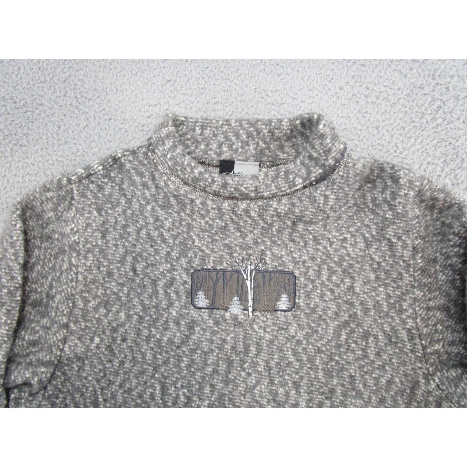 Vintage Artisans Women's Pullover Zip Pocket Embroidered Logo Sweater L Gray USA Made NEW Size L / US 10 / IT 46 - 4 Thumbnail