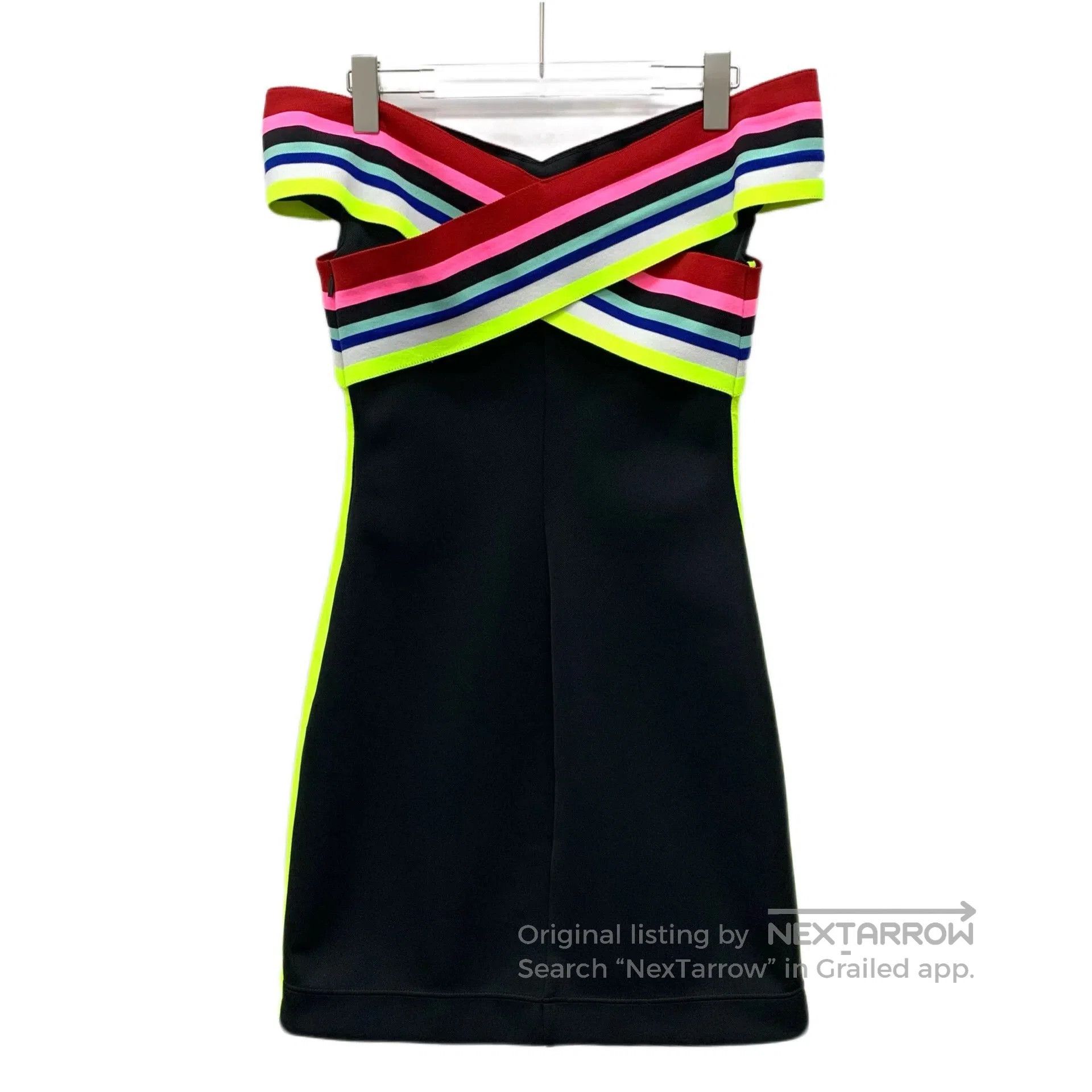 Fendi fendi black sleeveless dress with colorful stripes. Size US 26 / EU 42 - 2 Thumbnail
