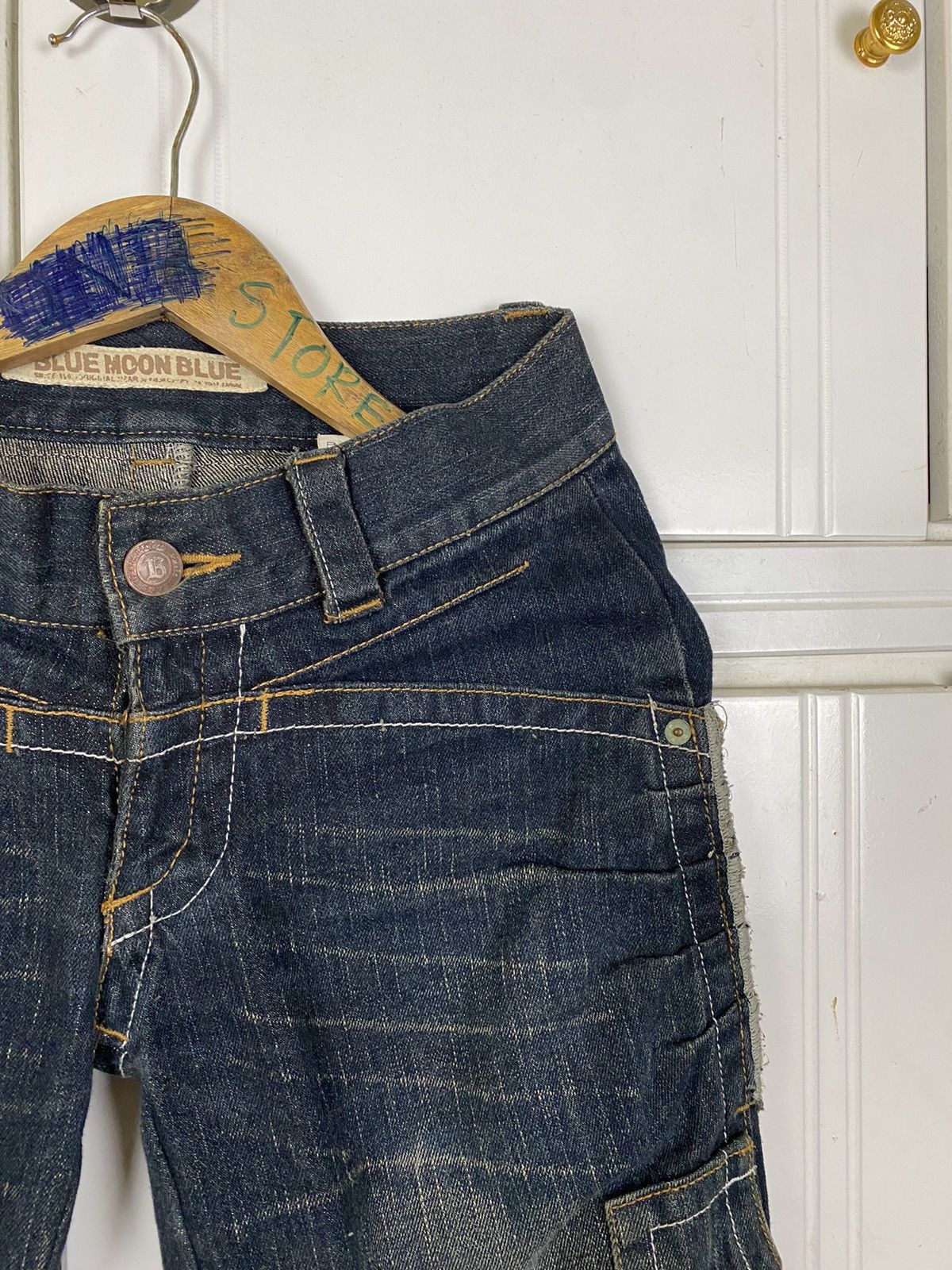 Japanese Brand ✅️Vintage Double Waist Denim Blue Moon Blue Size US 30 / EU 46 - 4 Thumbnail