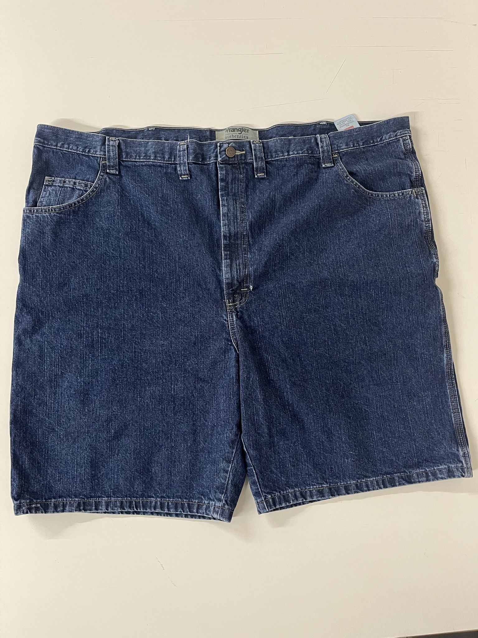 Vintage Vintage 90s Dark Wash Wrangler Oversized Denim Jorts Size 53 Size US 42 / EU 58 - 1 Thumbnail