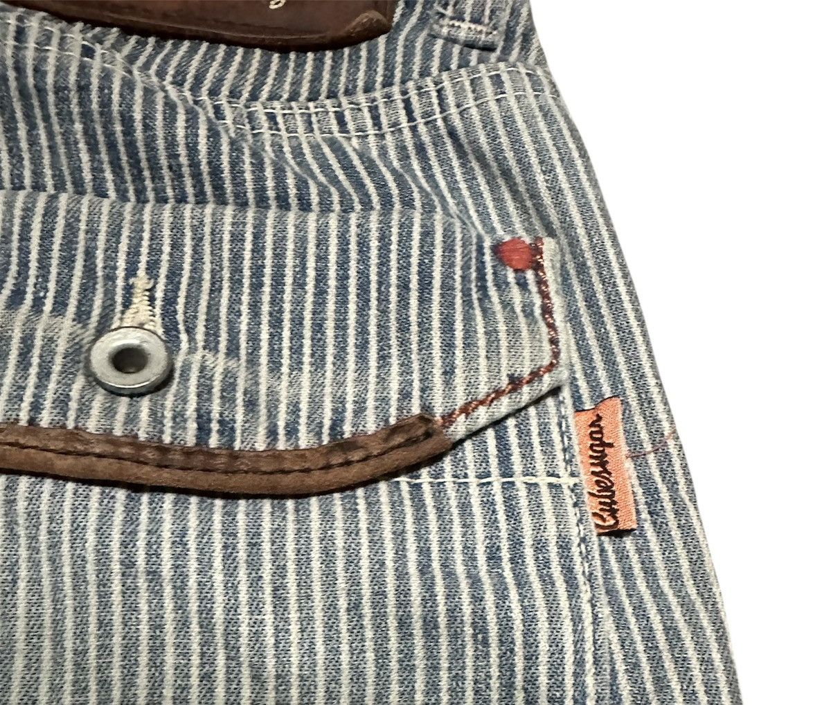 If Six Was Nine Vintage Japanese Workwear Cube Sugar Hickory Straight Jeans Size US 29 - 7 Thumbnail