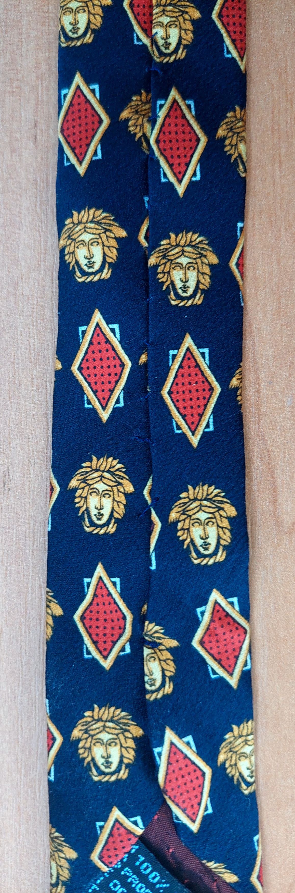 Versace Vintage Gianni Versace Medusa Silk Tie Navy Geometric 90s Size ONE SIZE - 24 Thumbnail