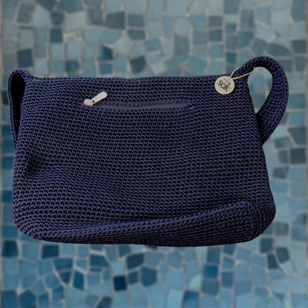 The Sak The Sak Crossbody Purse Navy Blue Medium Navy 3 Pockets Zipper Silver Hardware Women Knit Polypropylene Size ONE SIZE - 1 Thumbnail