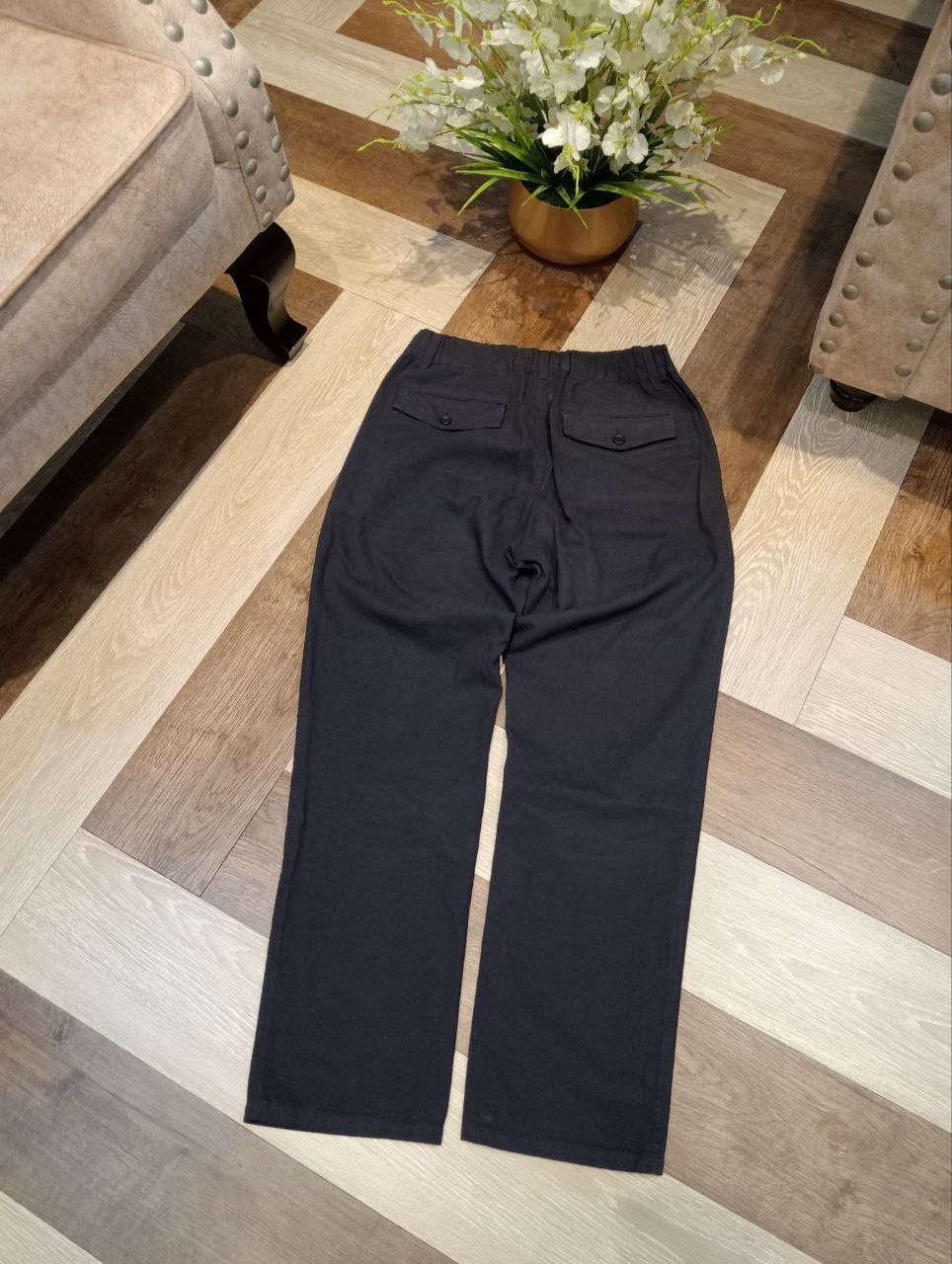 Issey Miyake VINTAGE ISSEY MIYAKE PLANTATION BLACK COTTON PANTS Size 28" / US 6 / IT 42 - 8 Thumbnail