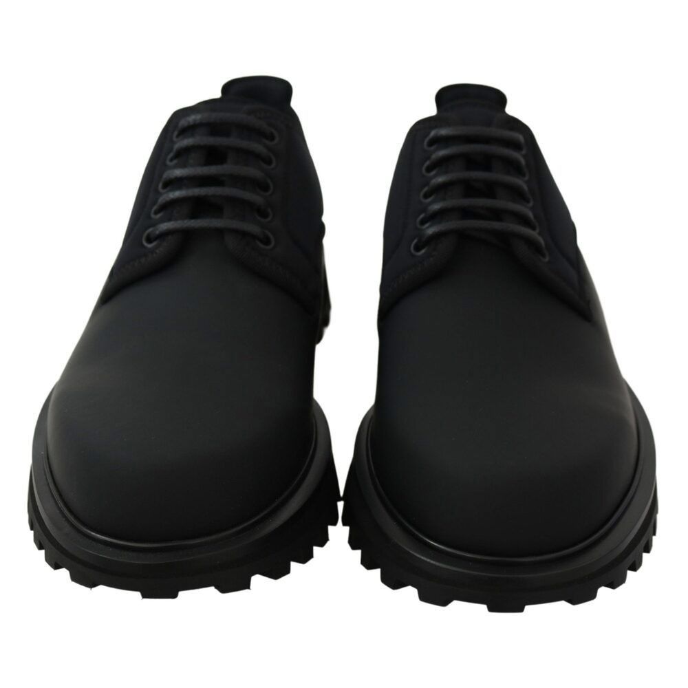 Dolce & Gabbana Dolce & Gabbana Elegant Black Calfskin Derby Shoes Size US 11 / EU 44 - 4 Thumbnail