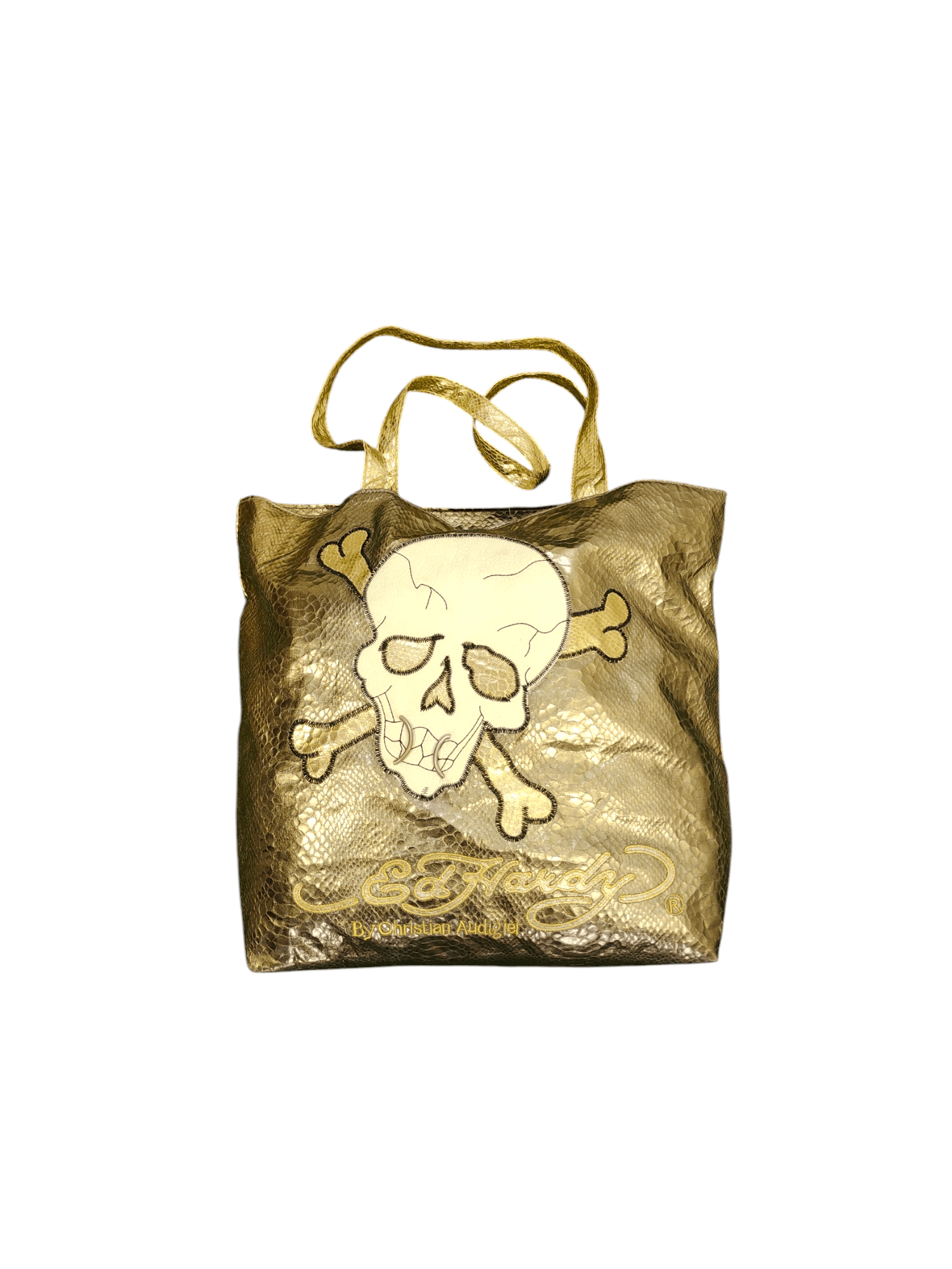 Vintage Y2k Ed Hardy Skull Embroidered Tote Bag